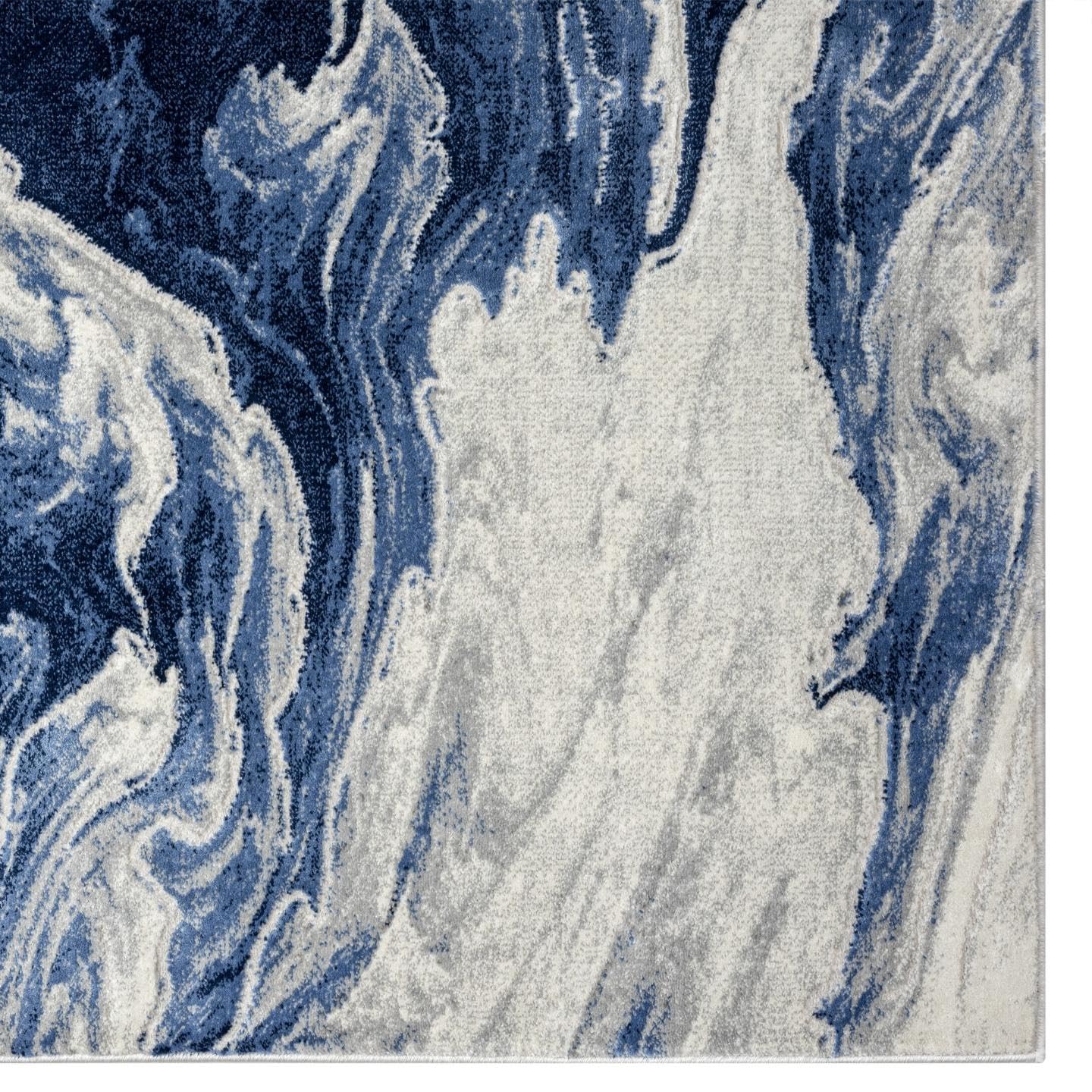 LUXE WEAVERS Marble Abstract Clouds Area Rug,Blue,6'X9'