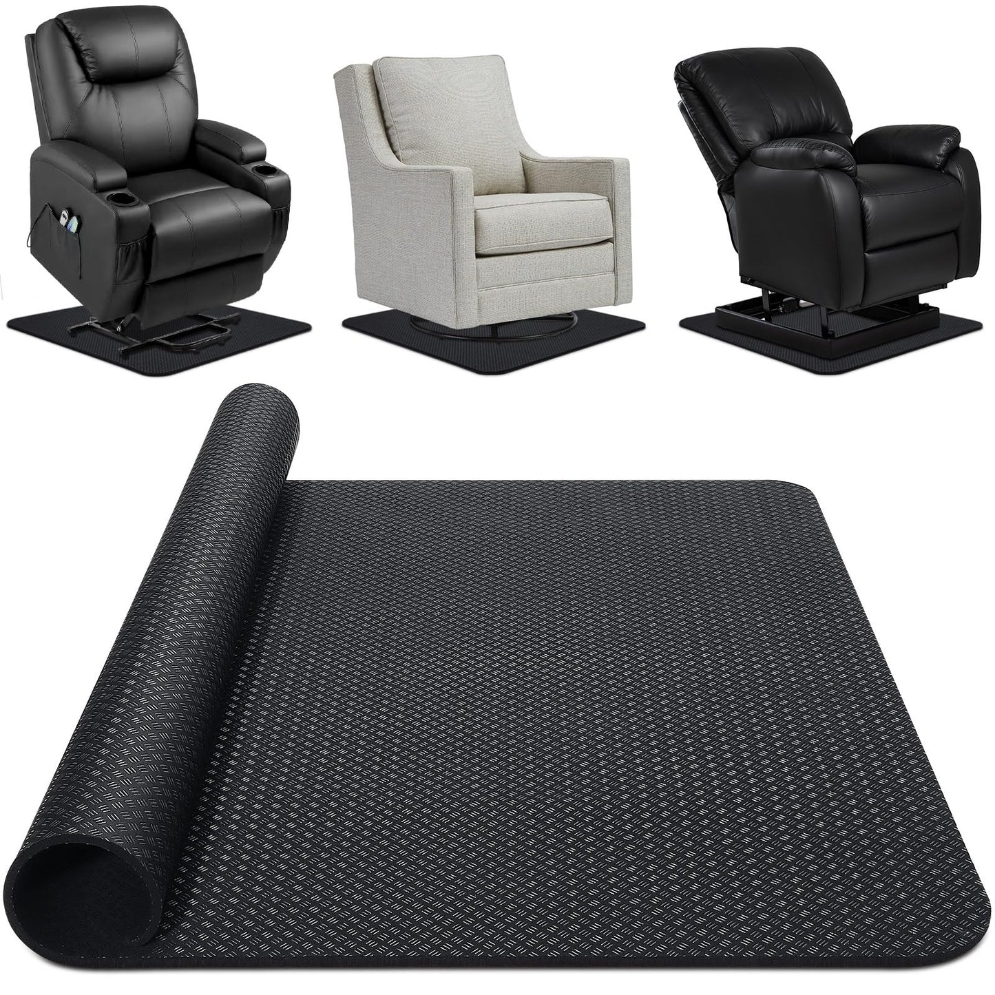 GSDOTZAP Non-Slip Recliner Pad for Hardwood Floors, Premium Recliner Floor Gripper Pad to Keep Furniture from Sliding, Anti Slip Furniture Mat Gripper for Under Recliner Sofa Couches Chairs Carpet