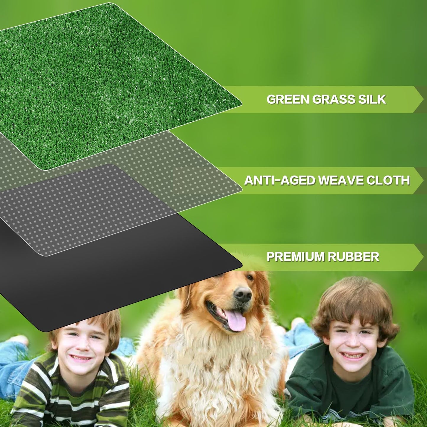 Artificial Grass Door Mat Lawn Pet Turf 6' x 10', Synthetic Faux Grass Carpet with Drainage Holes, 0.4" Pile, Customized Fake Turf Rug for Entryway Garden Backyard Patio Balcony