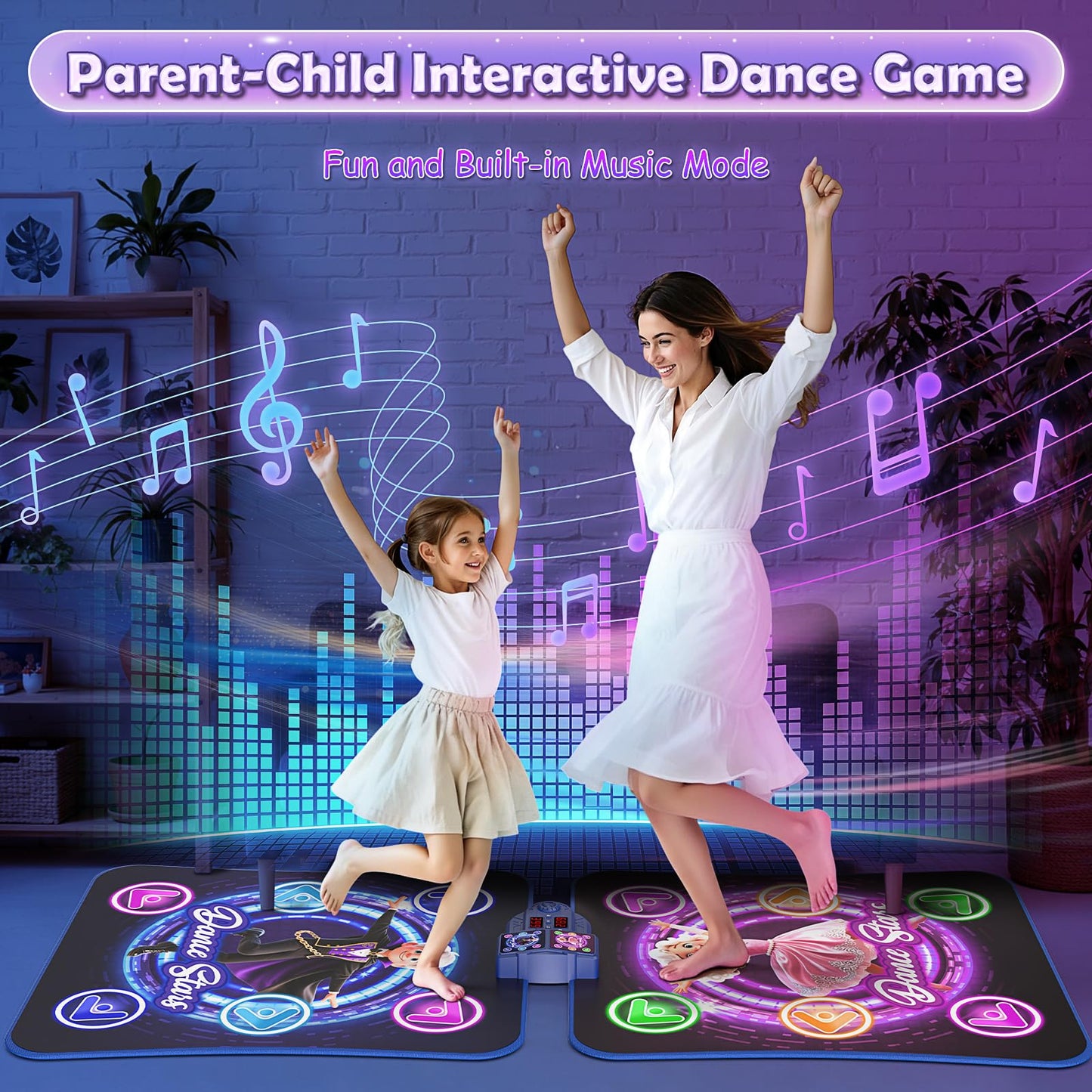 Dance Mat Toys for 3-12 Year Old Girls Boys, Dance Mat for Kids with Light Up 12-Buttons & 5 Game Modes, 2 Player Electronic Dance Pad Toys, Birthday Xmas Gifts for 3 4 5 6 7 8 9 10+ Year Old Kids