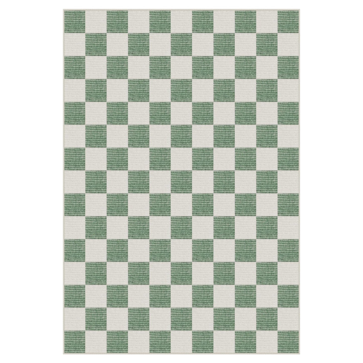 Tribesigns Checkered Washable 5x7 Area Rugs for Living Room, Soft Non-Slip Sage Green Rug for Bedroom, Geometric Printed Dining Room Carpet for Office Playroom Decor, Oeko-Tex Certified