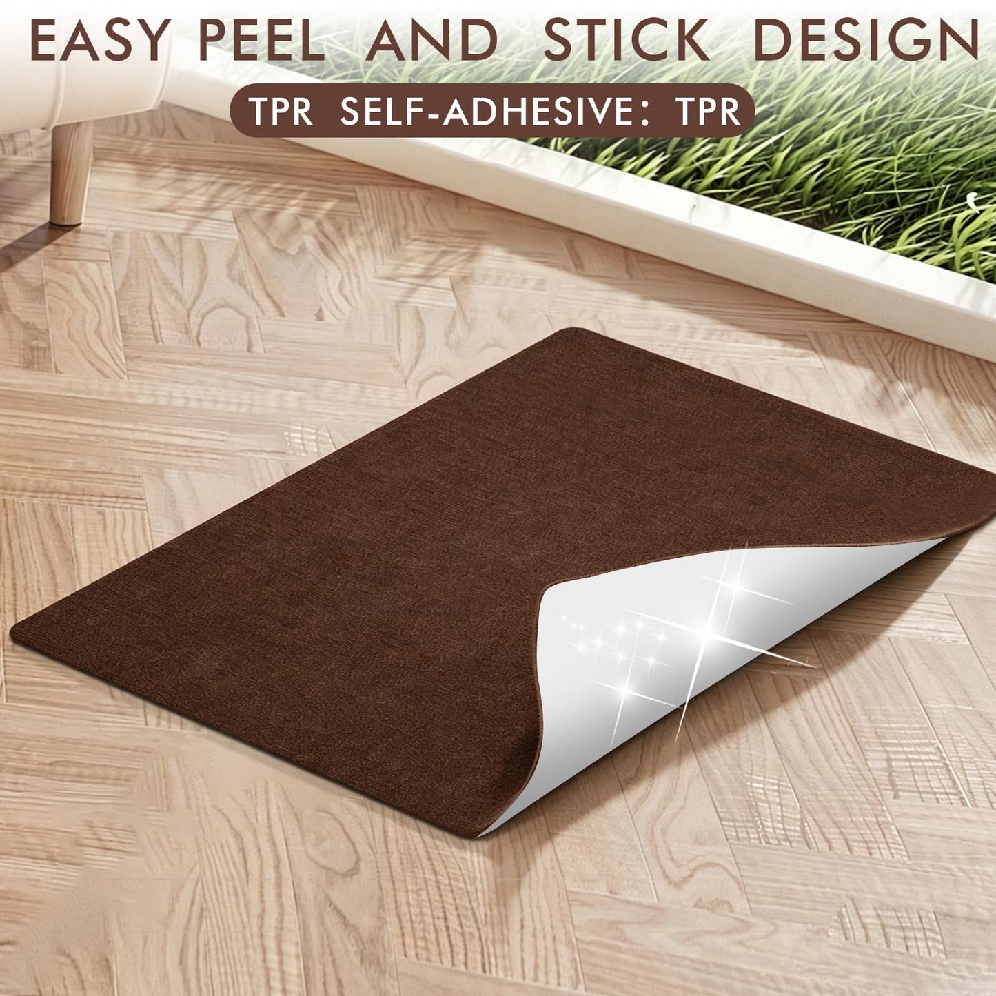 Office Chair Mat for Hardwood Floor, Anti-Slip Chair Mat for Gaming and Computer Desks, Large Floor Protector for Rolling Chair, Easy to Clean, 48"x36", Brown