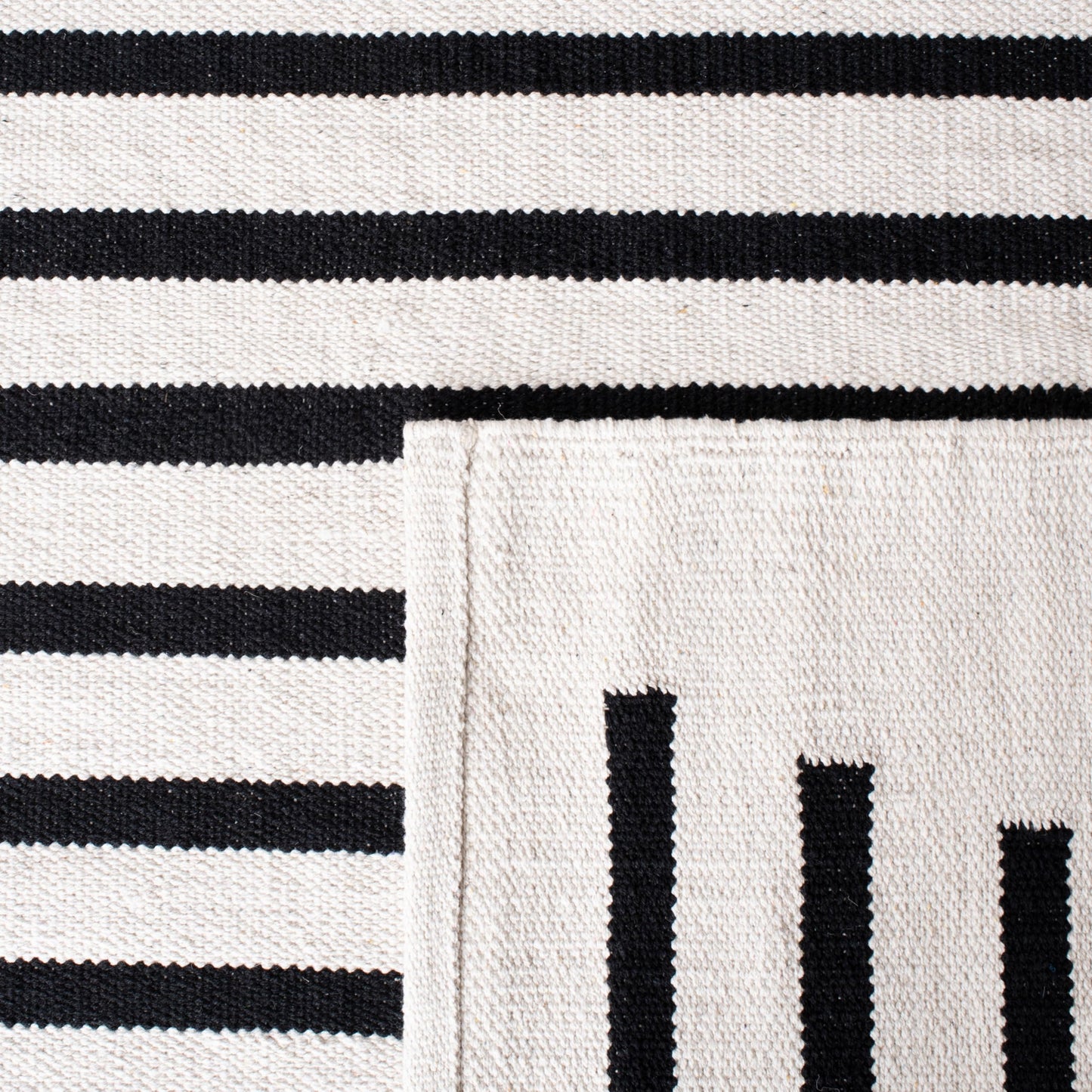SAFAVIEH Montauk Collection Runner Rug - 2'3" x 10', Ivory & Black, Handmade Flat Weave Boho Farmhouse Cotton Modern Stripe, Ideal for High Traffic Areas in Living Room, Bedroom (MTK313A)