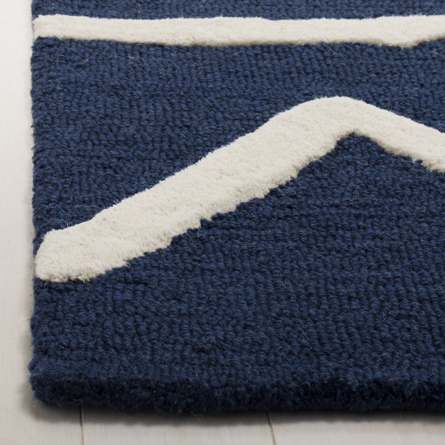 SAFAVIEH Kids Collection Area Rug - 9' x 12', Navy & Ivory, Handmade Moroccan Wool, Ideal for High Traffic Areas in Living Room, Bedroom (SFK907N)