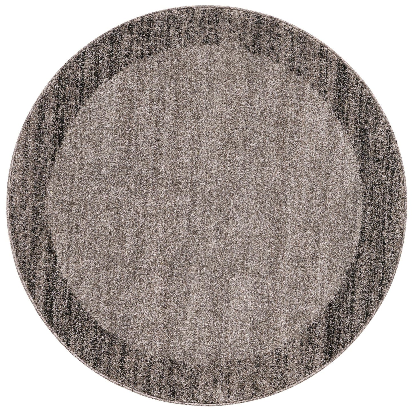 Rugs.com - Angelica Collection Rug – 4 Ft Round Light Gray Easy-Clean Rug – Perfect for Nurseries, Playrooms, and Bedrooms
