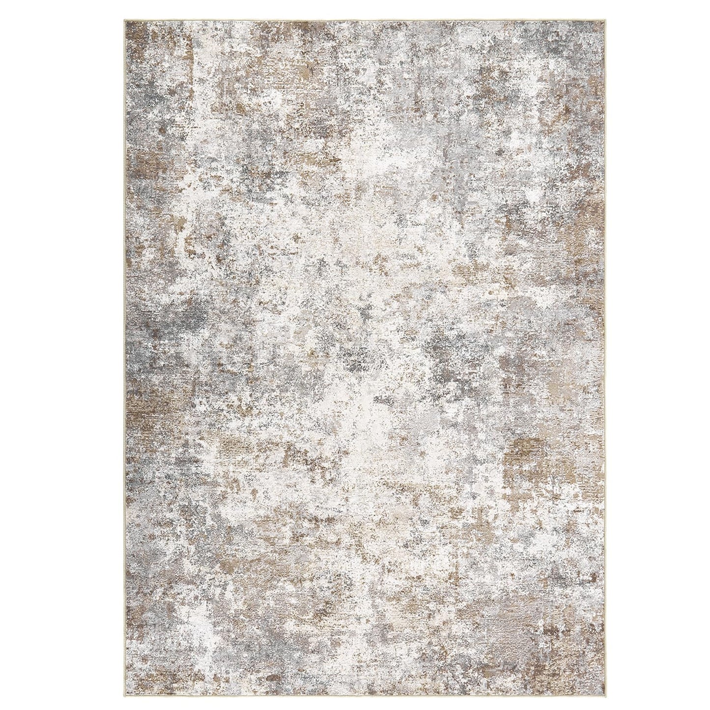 UERMEI 7x9 Area Rug Living Room Rugs - Washable Neutral Modern Abstract Soft Thin Large Rug Indoor Floor No Slip Rug Carpet for Bedroom Under Dining Table Home Office Decor - Brown Grey