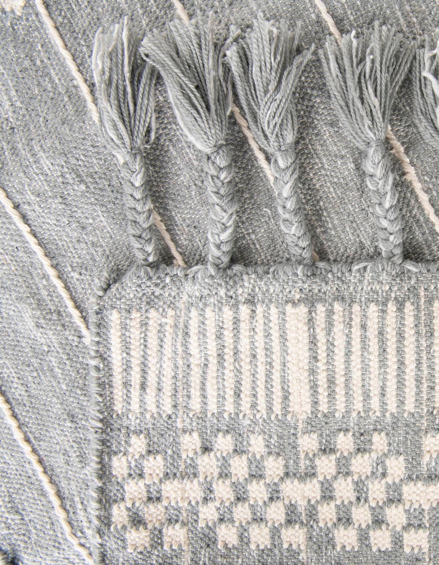 Rugs.com - Eco Bohemian Indoor Outdoor Rug – 9' x 12' Cool Gray Easy-Clean Rug – Sustainable Recycled Material for Patios, Decks, and Porches