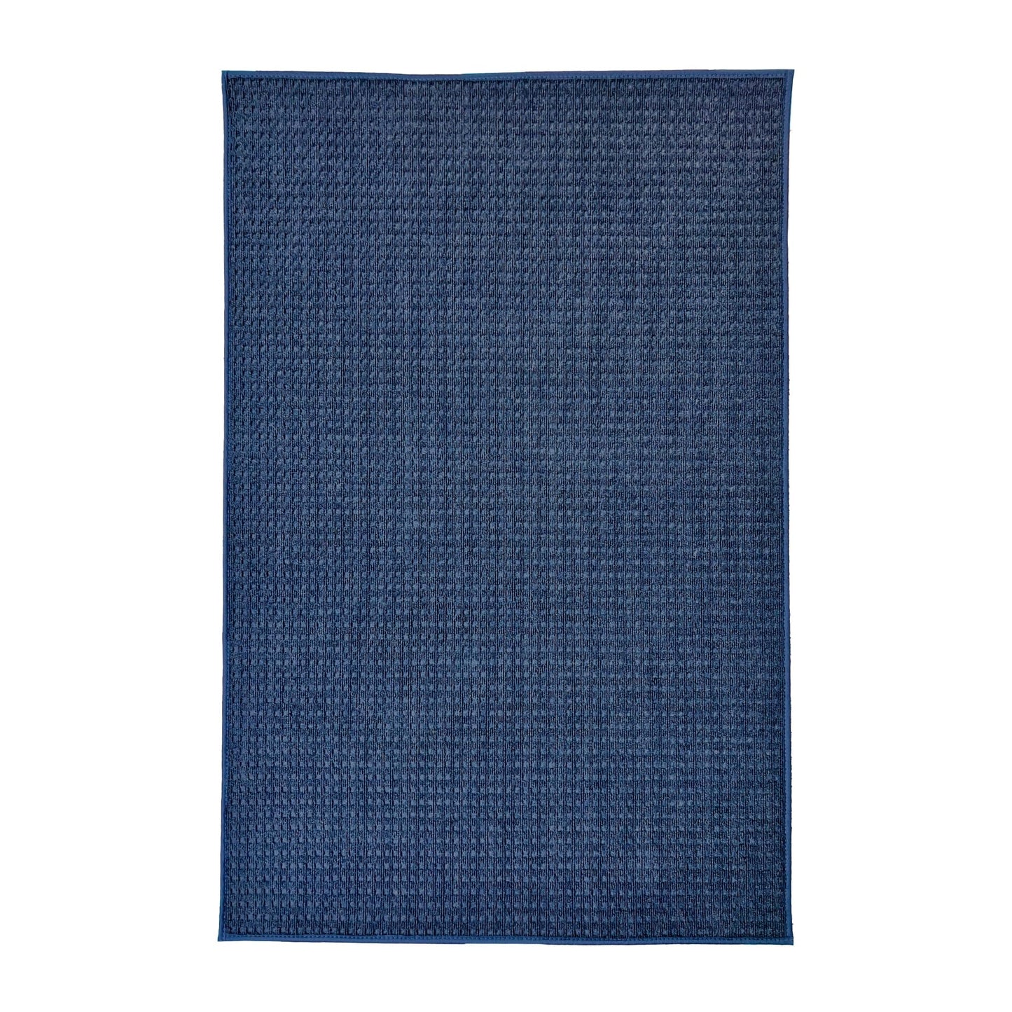 KOECKRITZ 7' x 12' Ocean Blue Area Rug - Soft, Durable Interlace Indoor-Outdoor Carpet for Living Room, Bedroom, Nursery - Lightweight PET Fiber, Cut-to-Size