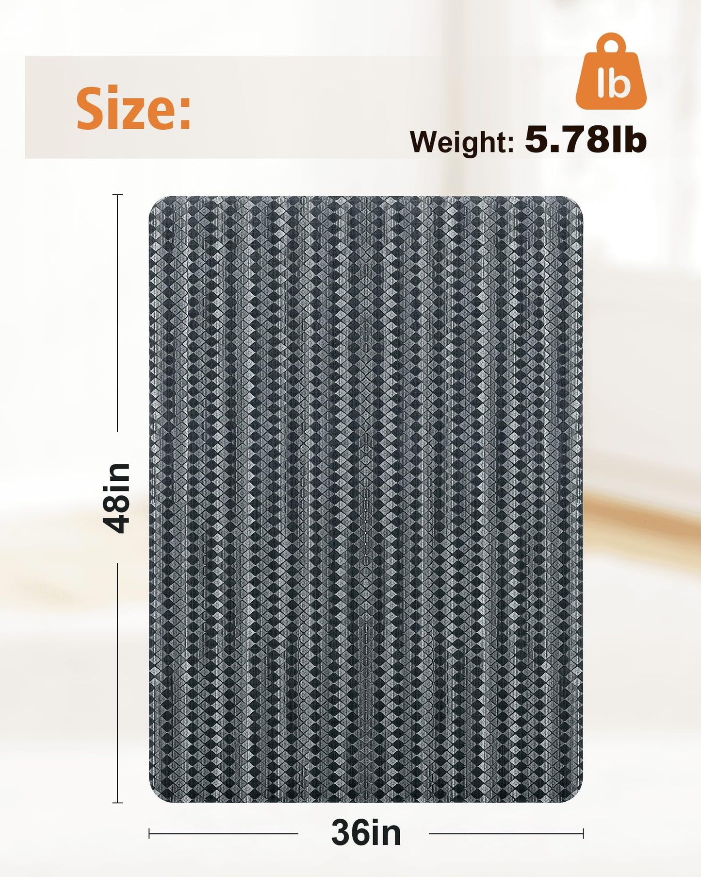 Carvapet 36x48 Office Chair Mat for Hardwood Floor - Heavy Duty Desk Floor Protector, Silent Smooth Glide Rolling Gaming Chair Mat with Skid-Resistant Backing