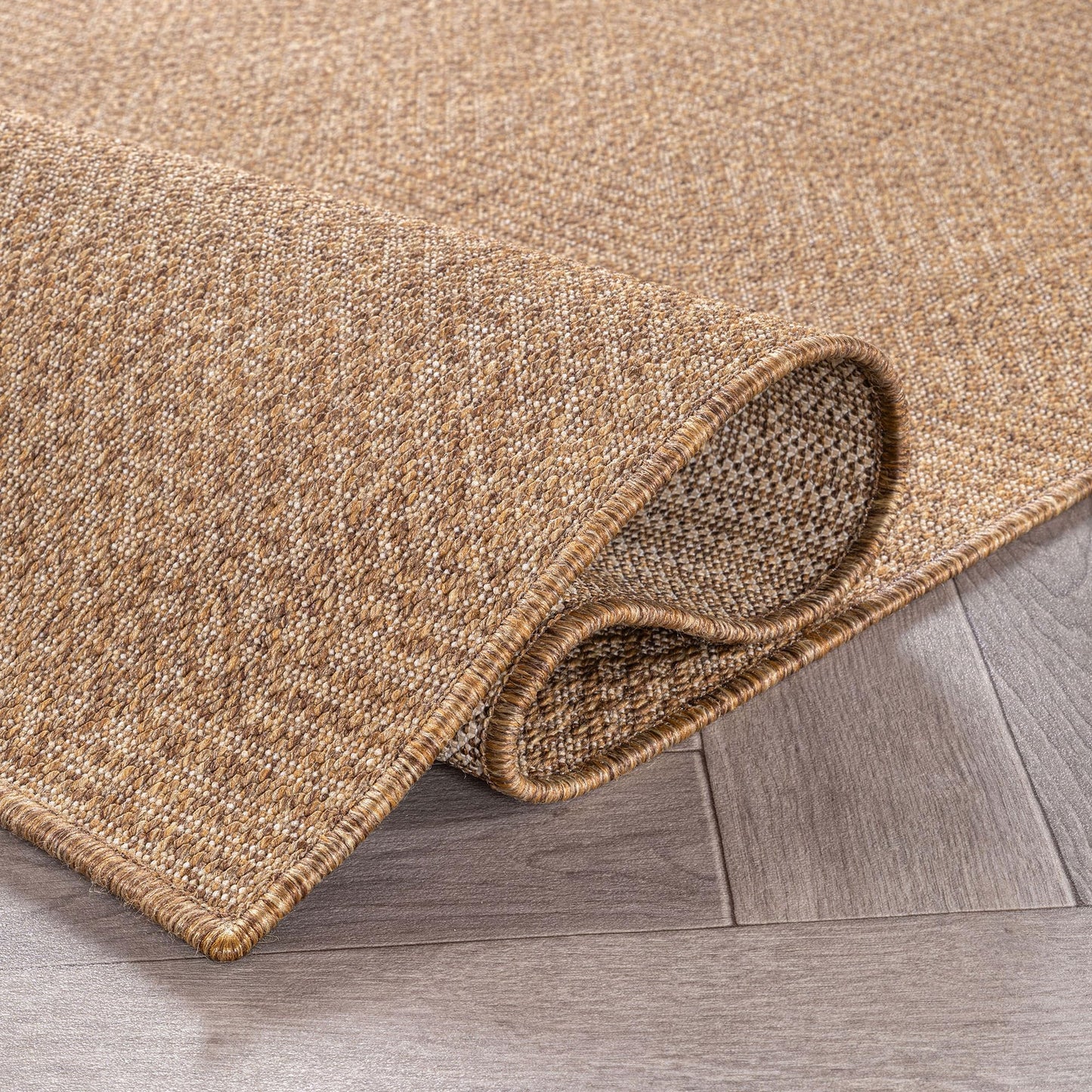 Rugshop Diamond Grid Indoor Outdoor Flat Woven Area Rug,Natural Jute-Style,Easy-Care Patio Rug for Backyard Porch Deck Balcony, 6'6" x 9' Sand/Natural