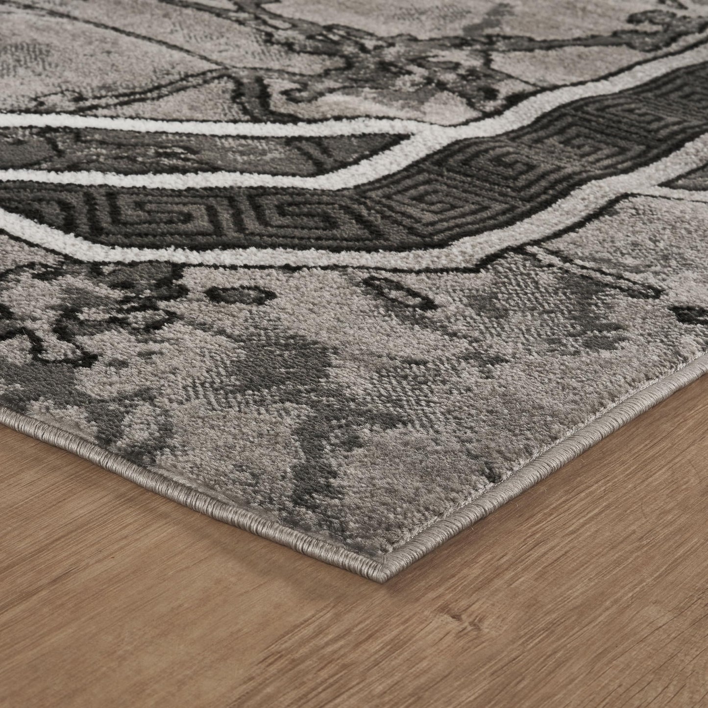 GLORY RUGS Area Rug Modern 8x10 Grey Black White Soft Contemporary Floor Gray Carpet with Premium Fluffy Texture for Indoor Living Dining Room and Bedroom Area