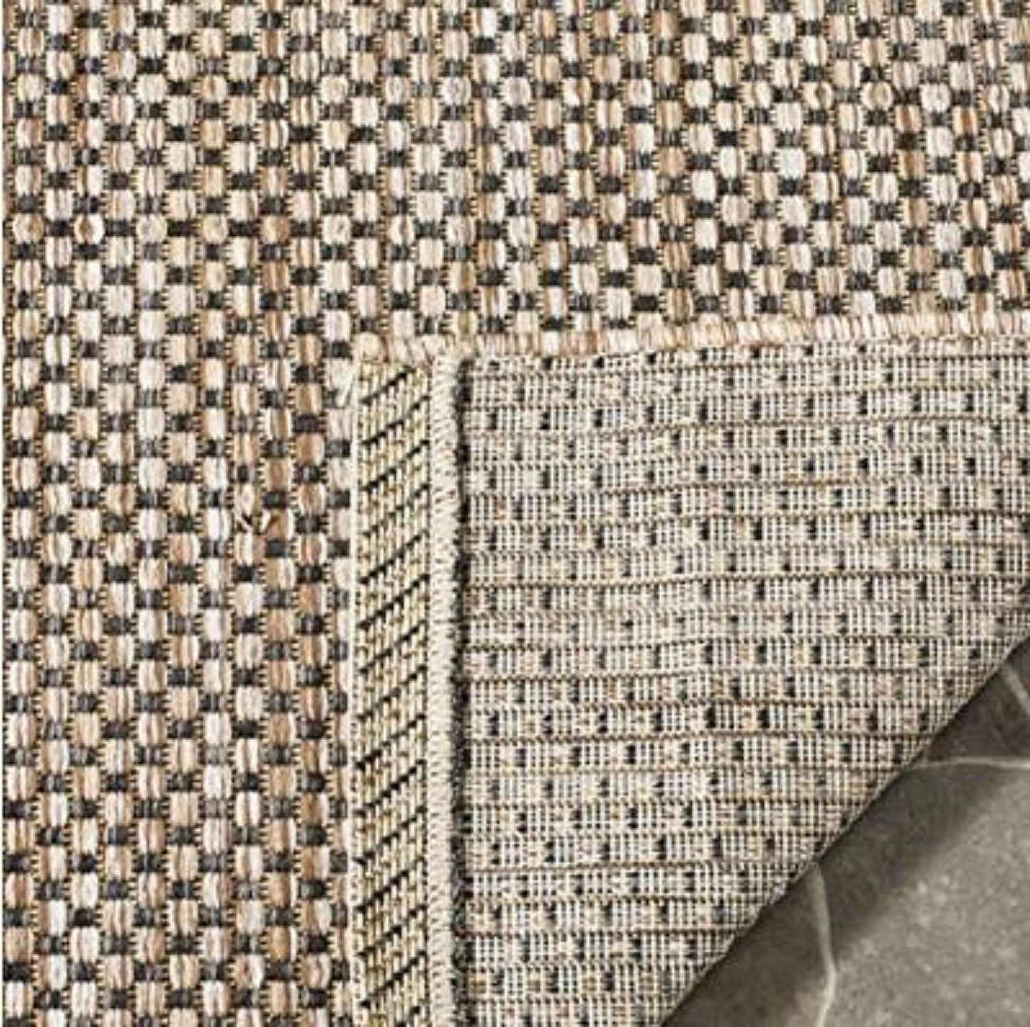 SAFAVIEH Washable Rug Outdoor Courtyard Collection - 2'3" x 12' Runner, Beige & Beige, Non-Shedding & Easy Cleaning, Ideal for Patio, Entryway, Mudroom, Hallway, Kitchen (CY8522-36311)