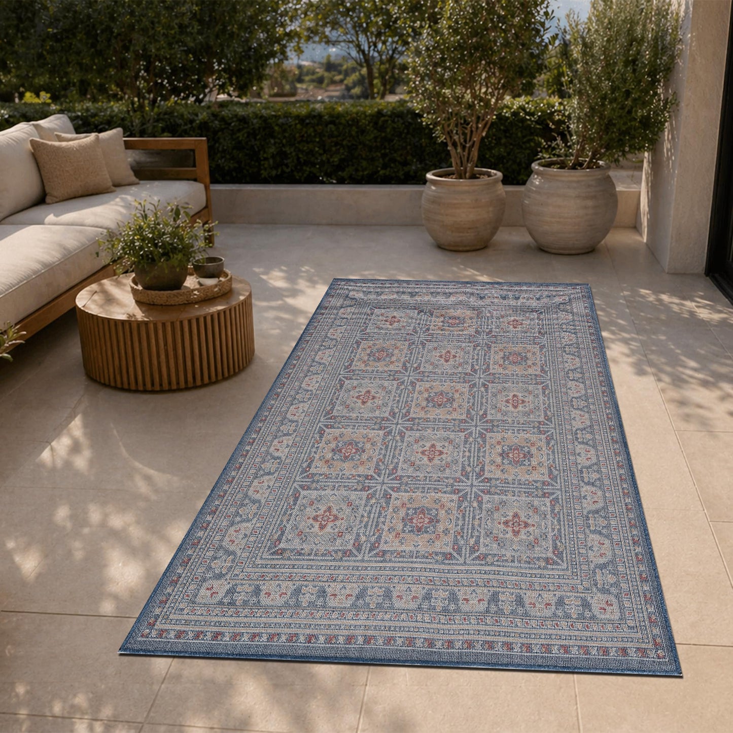 Loom&Crate 5x8 Outdoor Rug - Pet & Kid Friendly, Versatile for Patio, Deck, Backyard, Indoor & Outdoor Areas, Size: 5'3" x 7'7"