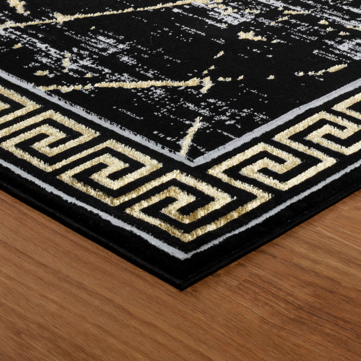 GLORY RUGS Area Rugs Marble 2x3 Black Gold Carpet Modern Abstract Rug Living Room Dining Bedroom Rug