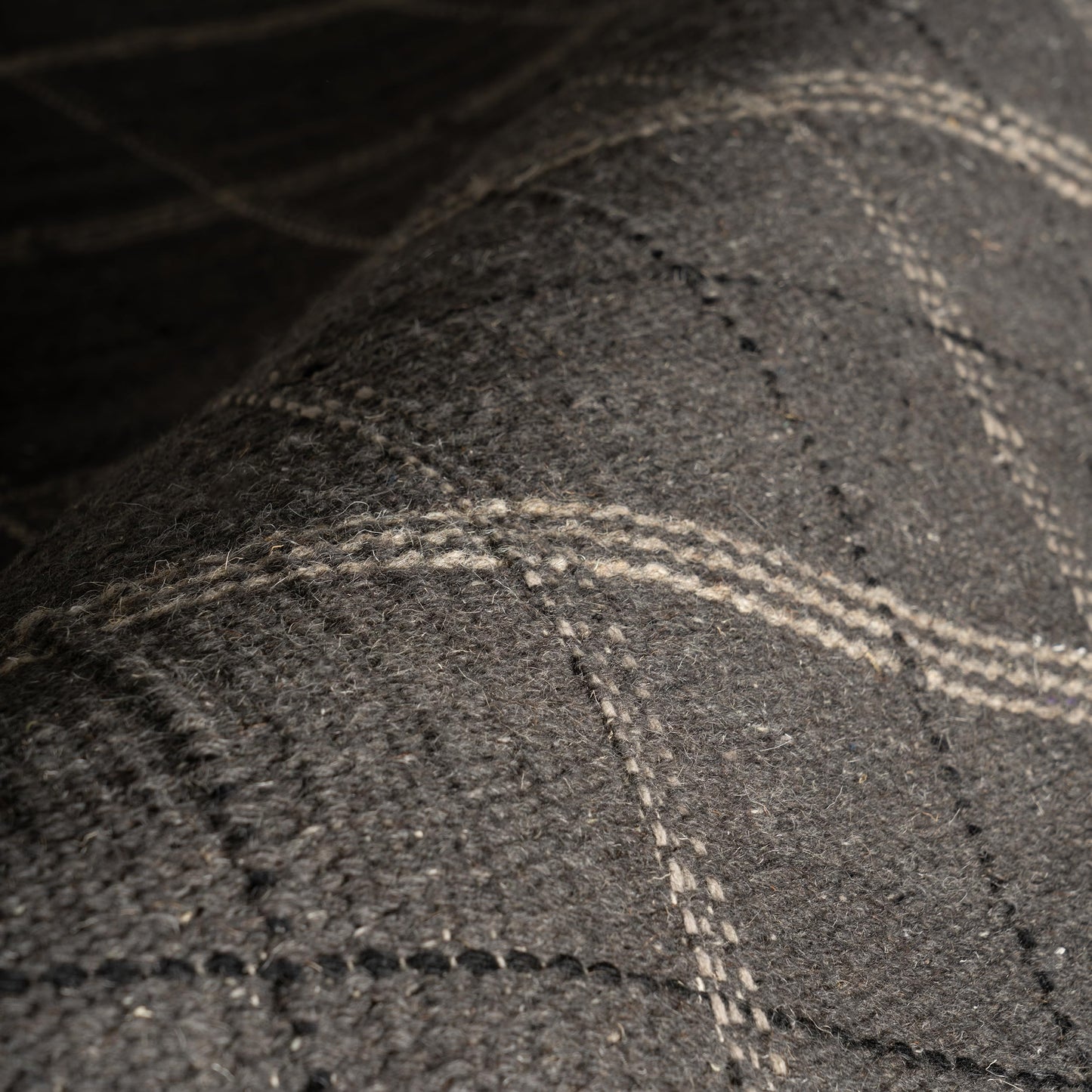 Rugs USA x Nate Berkus Downing Plaid Wool Cozy Area Rug, 6' x 9', Black
