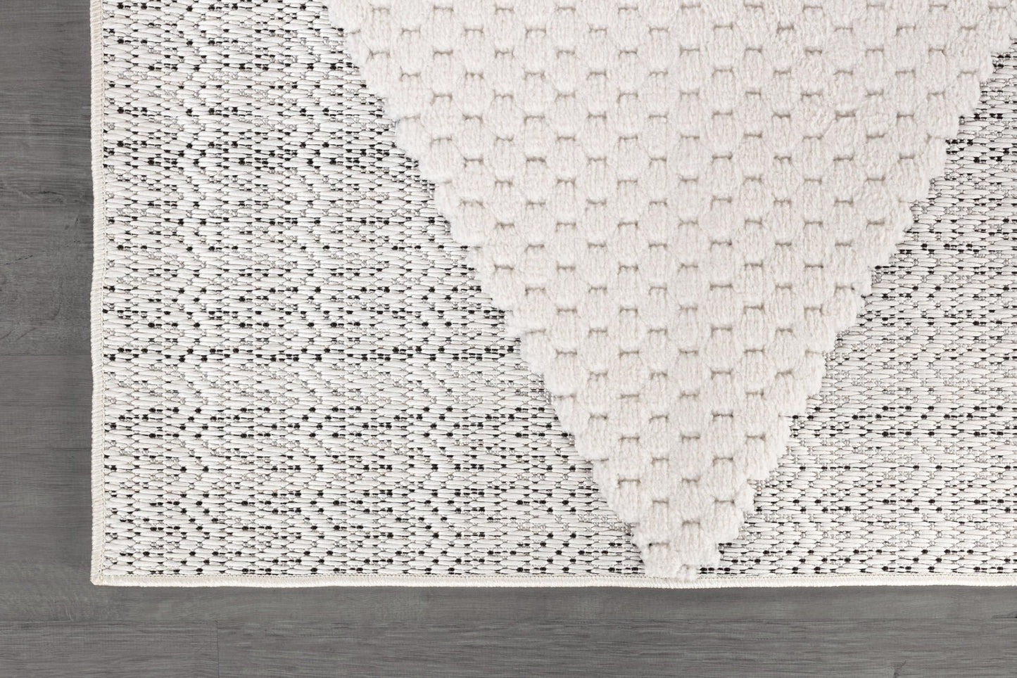 Luul Home Modern Micro Loop Indoor Area Rugs for Living Room Bedroom Kitchen Geometric Triangle White 8x10 Luxury Durable Low and High Pile Non-Shedding Stain Resistant Soft Area Carpet 8 x 10
