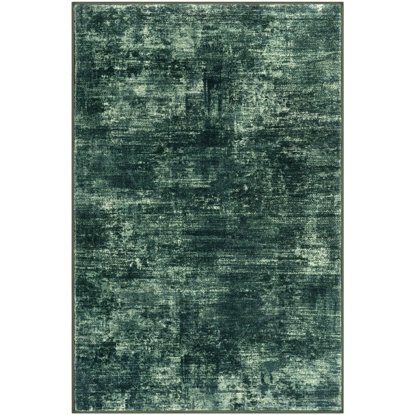 IOHOUZE Small Abstract Area Rug 2x3 Ft Entryway Rugs Washable Door Mat Indoor Entrance, Rubber Backed Throw Rugs, Printed Faux Wool Non Slip Floor Carpet for Foyer Front Door Sink, Dark Green