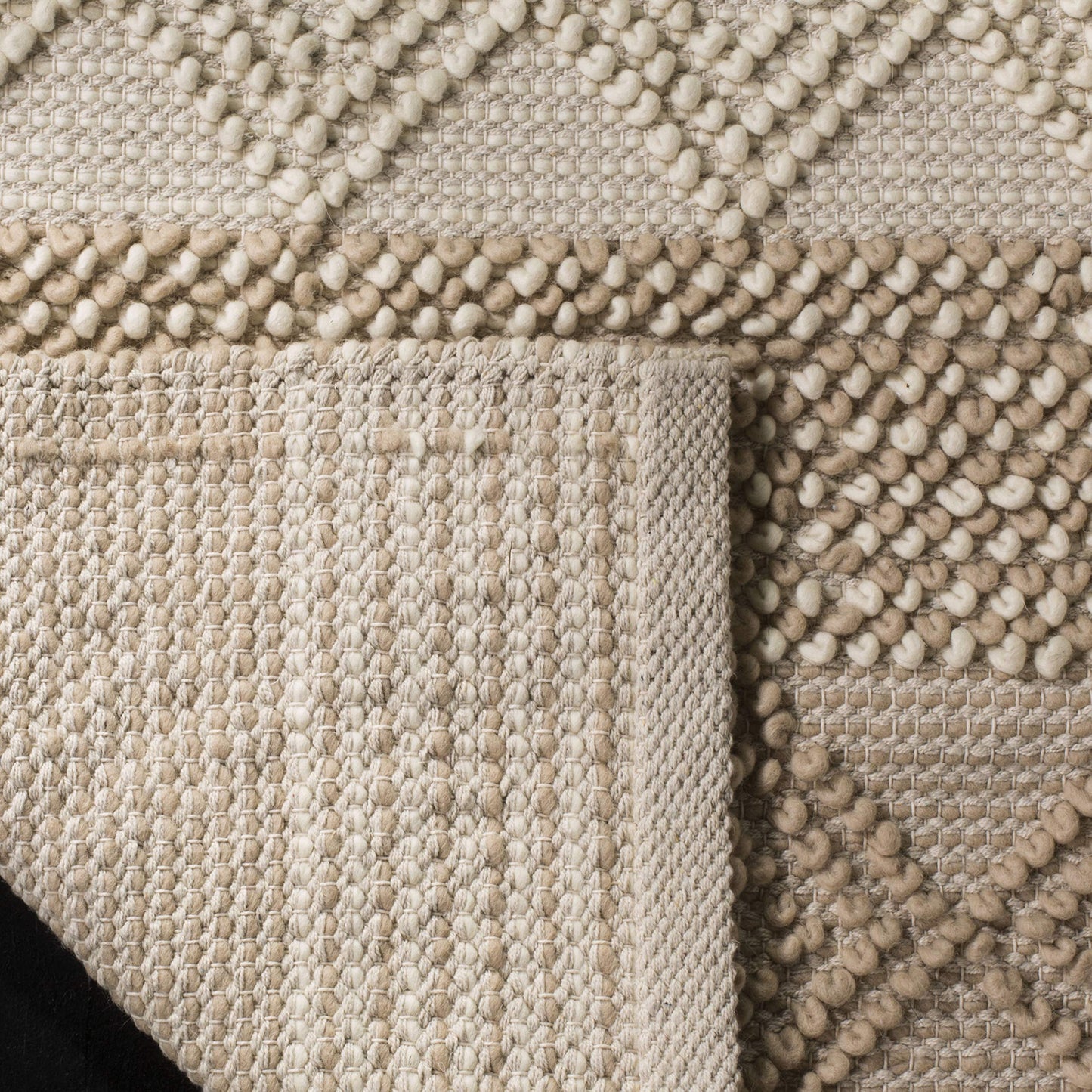 SAFAVIEH Natura Collection Area Rug - 8' x 10', Beige & Ivory, Handmade Moroccan Boho Tribal Wool & Cotton, Ideal for High Traffic Areas in Living Room, Bedroom (NAT102B)