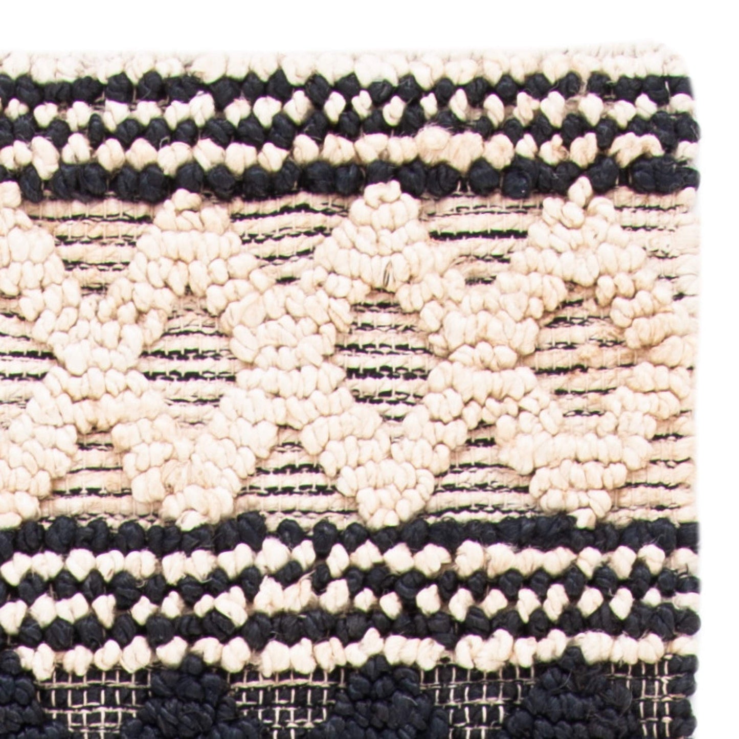 SAFAVIEH Natural Fiber Collection Runner Rug - 2'3" x 8', Black & Ivory, Handmade Boho Moroccan Tribal Jute, Ideal for High Traffic Areas in Living Room, Bedroom (NF568Z)