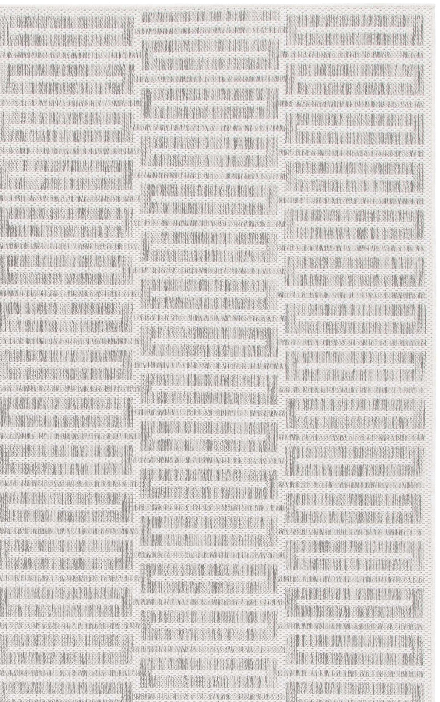 SAFAVIEH Outdoor Area Rug 9x12 - Beach House Collection - Large - Modern Design, Grey & Ivory, Weather Resistant, Non-Shedding & Easy Cleaning, Ideal for Patio, Backyard, Deck, Dining Space (BHS418F)