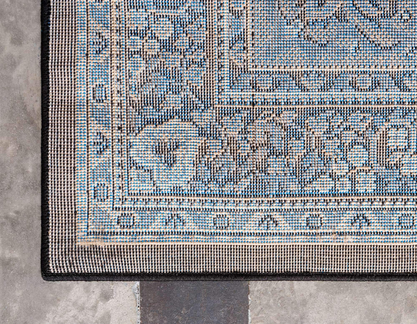 Unique Loom Reza Collection Traditional Persian Style Area Rug, Rectangular 5' 0" x 8' 0", Black/Beige