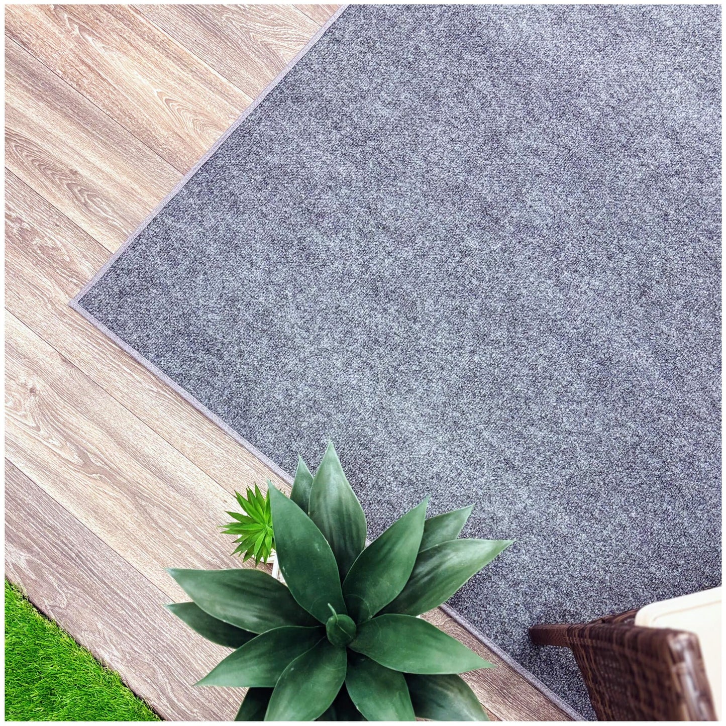 KOECKRITZ 5'x8' Indoor Outdoor Area Rug – Cloud Grey, Lightweight Economy Carpet for Living Room, Bedroom, Kids Room, Entryway – Stain Resistant