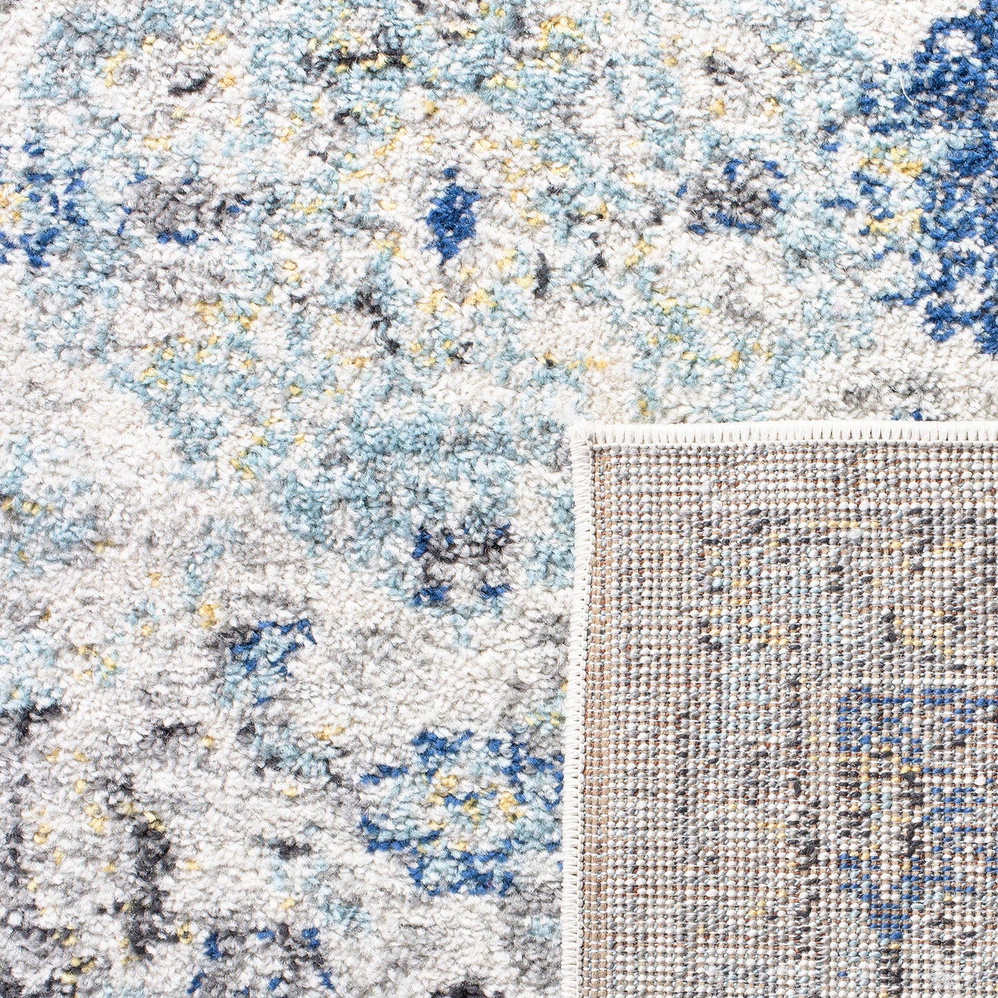 SAFAVIEH Madison Collection Runner Rug - 2'3" x 8', Ivory & Aqua, Boho Chic Distressed Design, Non-Shedding & Easy Care, Ideal for High Traffic Areas in Living Room, Bedroom (MAD611A)