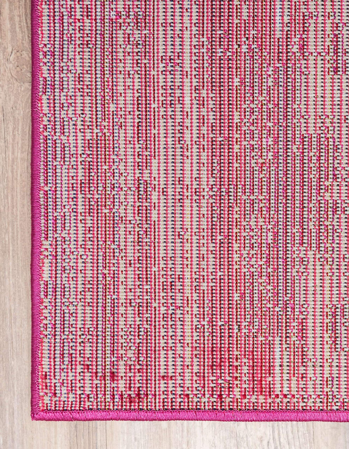 Unique Loom Jardin Collection Colorful, Vibrant, Abstract Watercolor Area Rug (6' 0 x 9' 0 Rectangular, Pink/ Red)