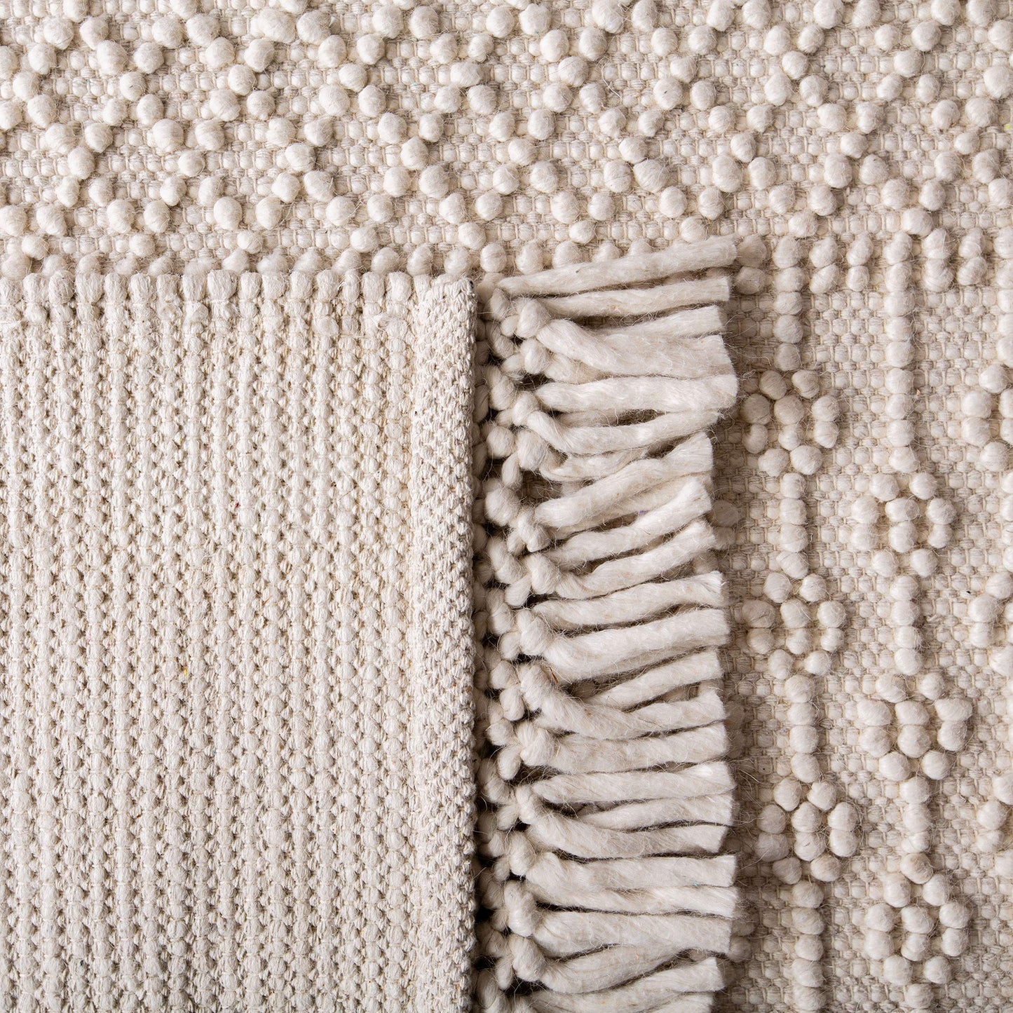 SAFAVIEH Natura Collection Accent Rug - 3' x 5', Ivory, Handmade Moroccan Boho Wool Fringe, Ideal for High Traffic Areas in Entryway, Living Room, Bedroom (NAT852B)
