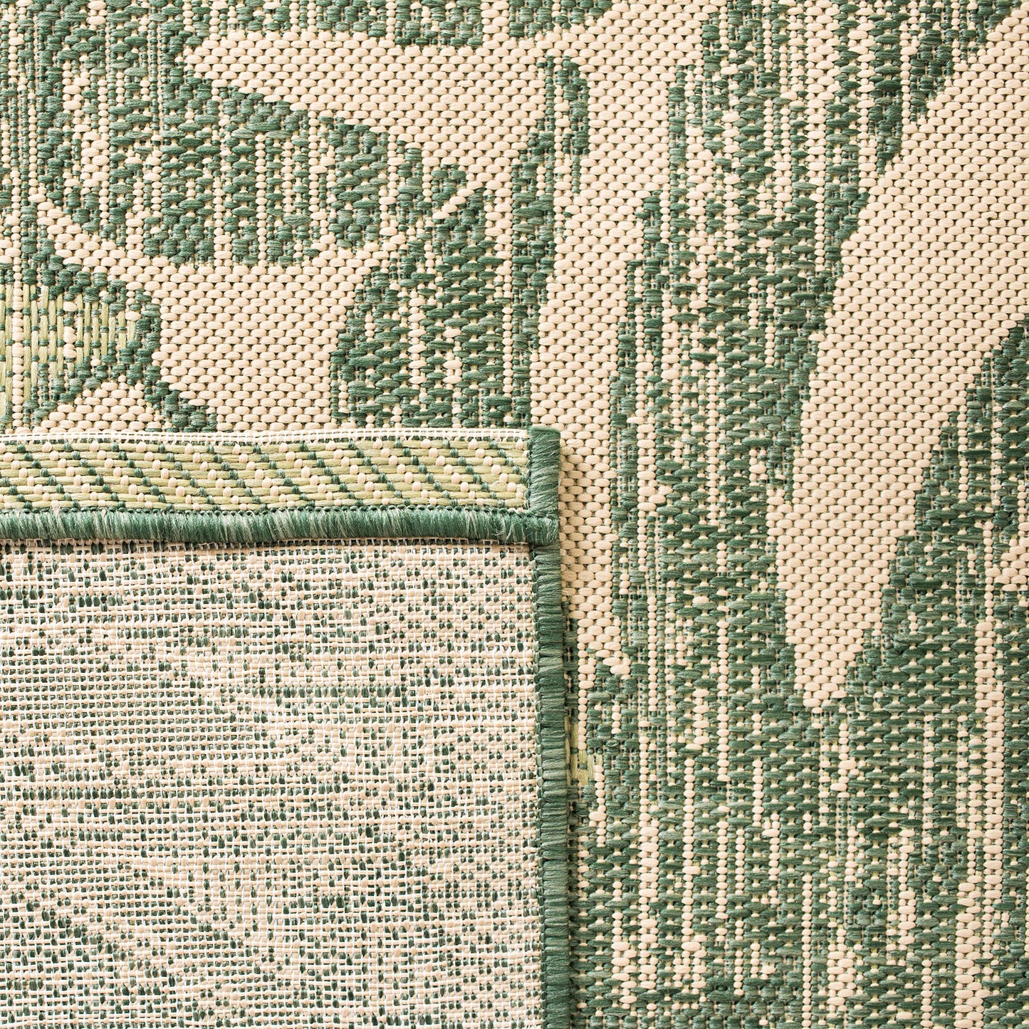 SAFAVIEH Courtyard Collection 2'3" x 8' Beige / Green CY7560 Indoor/ Outdoor Waterproof Easy Cleaning Patio Backyard Mudroom Runner Rug