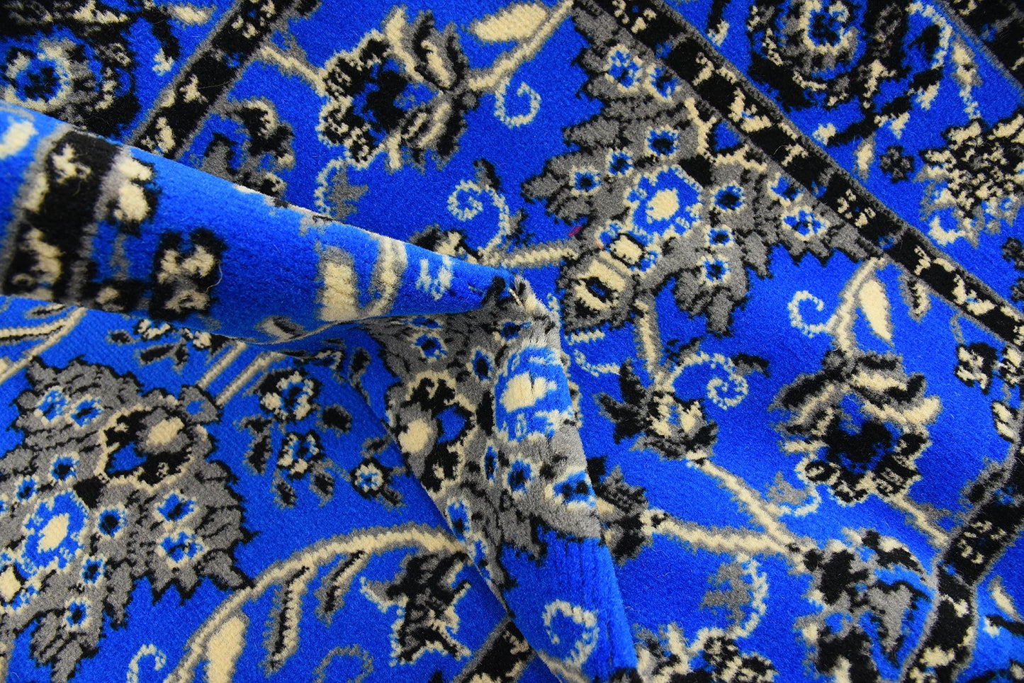 Unique Loom Sialk Hill Collection Area Rug - Washington (2' 7" x 10' Runner, Dark Blue/ Black)