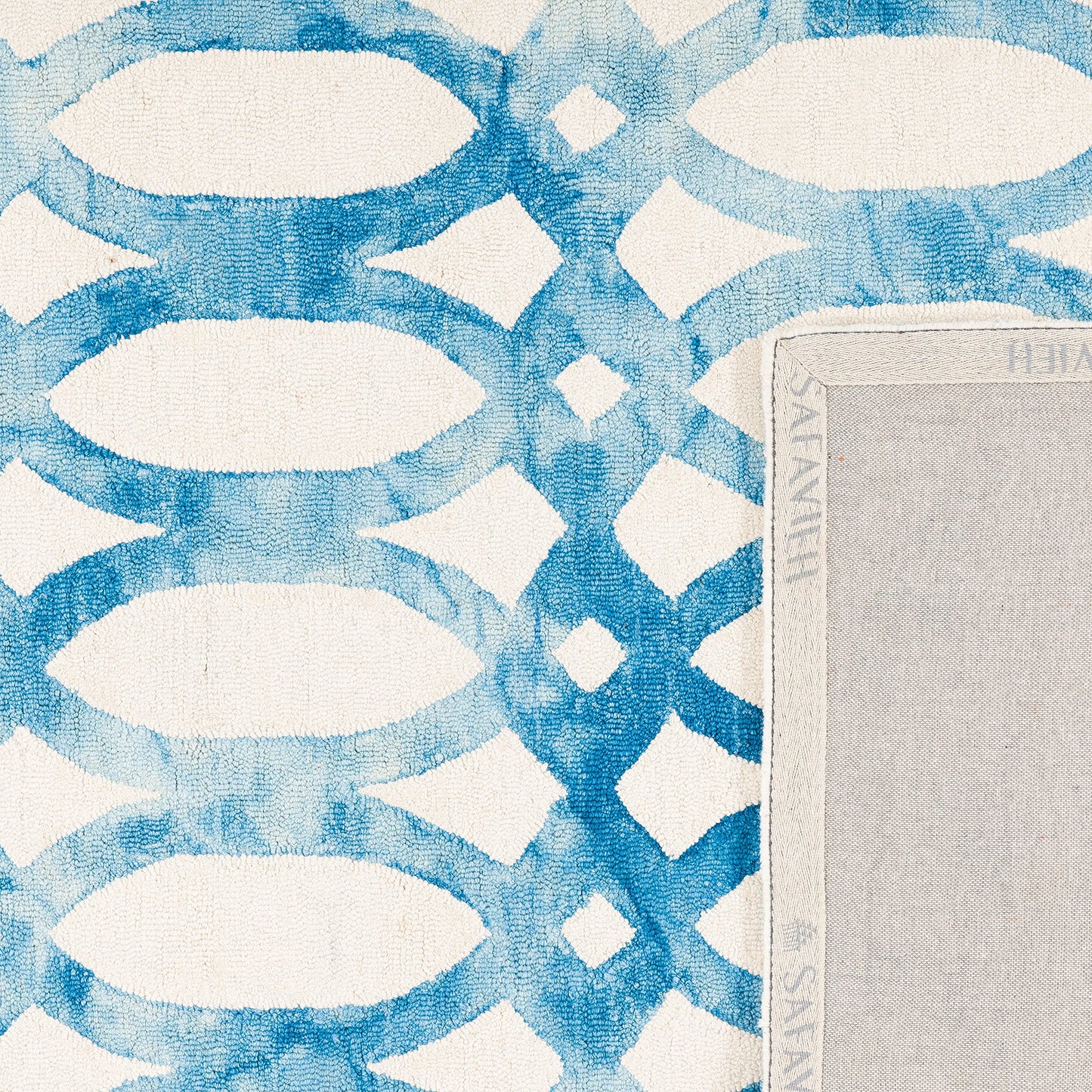 SAFAVIEH Dip Dye Collection 9' x 12' Ivory/Blue DDY675A Handmade Moroccan Watercolor Premium Wool Area Rug