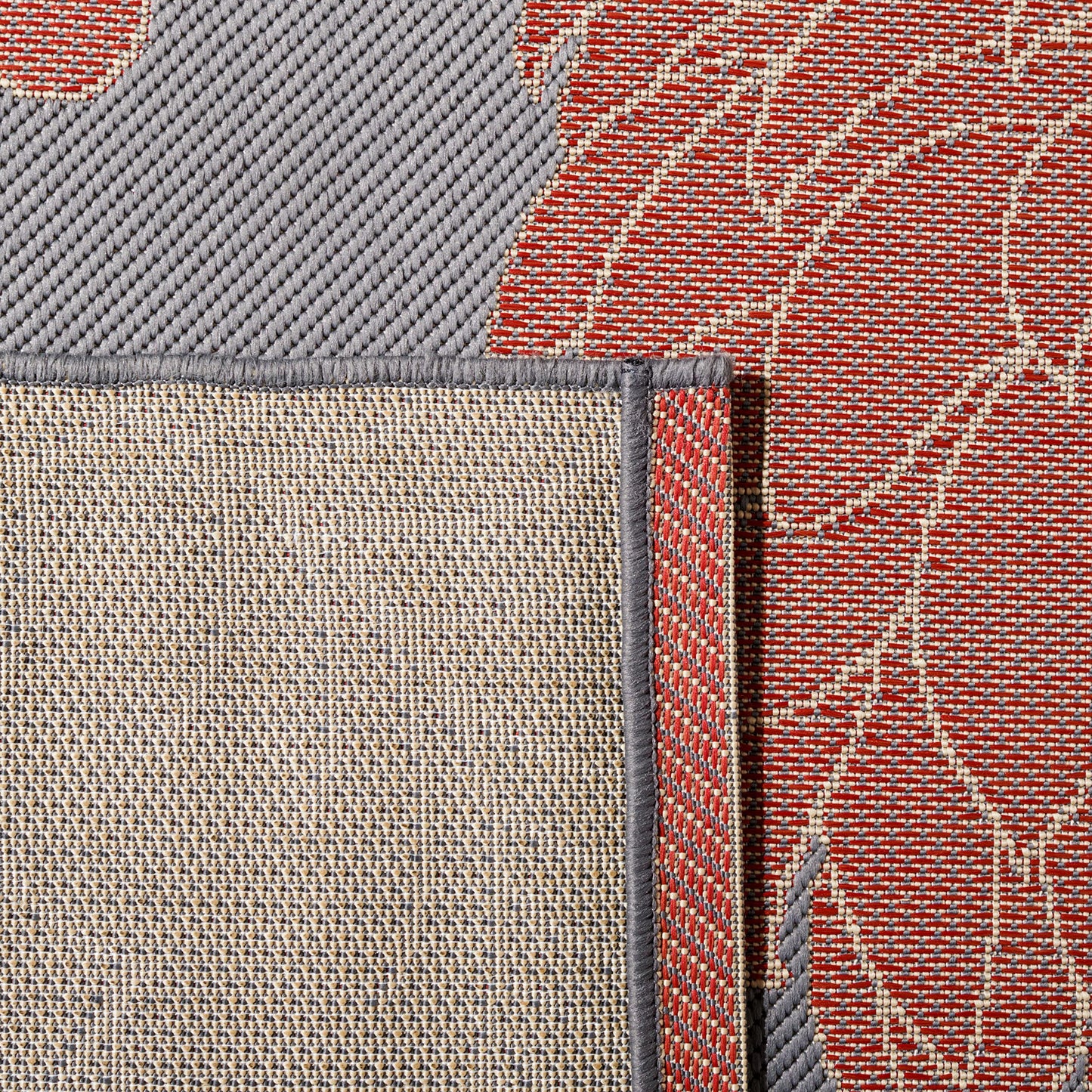 SAFAVIEH Courtyard Collection 2'7" x 5' Anthracite / Red CY7321 Indoor/ Outdoor Waterproof Easy Cleaning Patio Backyard Mudroom Area Rug