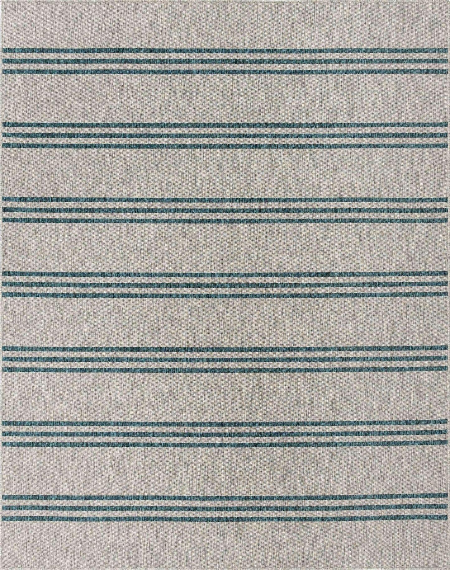 Unique Loom Outdoor Collection Area Rug - Anguilla (7' 10" x 10' Rectangle, Light Gray/ Teal)