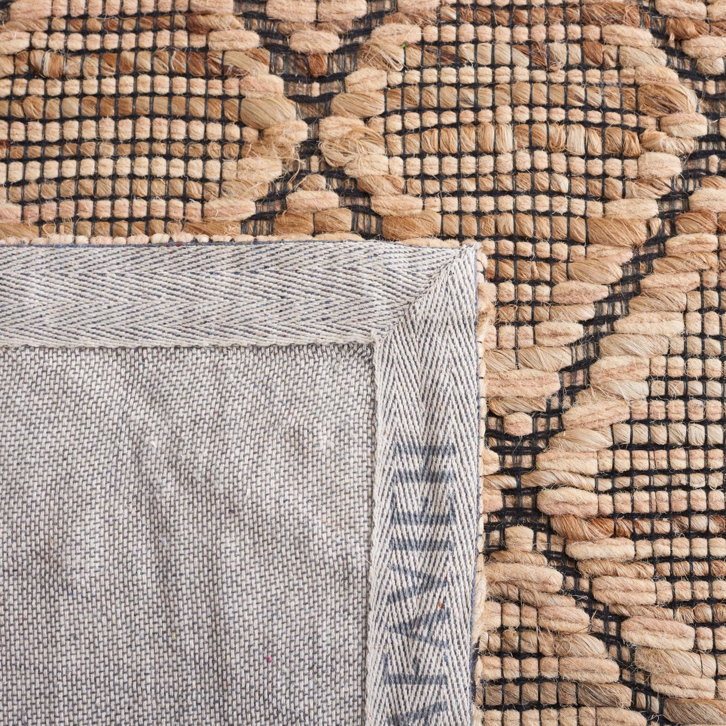 SAFAVIEH Natural Fiber Collection Area Rug - 5' x 8', Natural, Handmade Farmhouse Trellis Wool & Jute, Ideal for High Traffic Areas in Living Room, Bedroom (NFB175A)