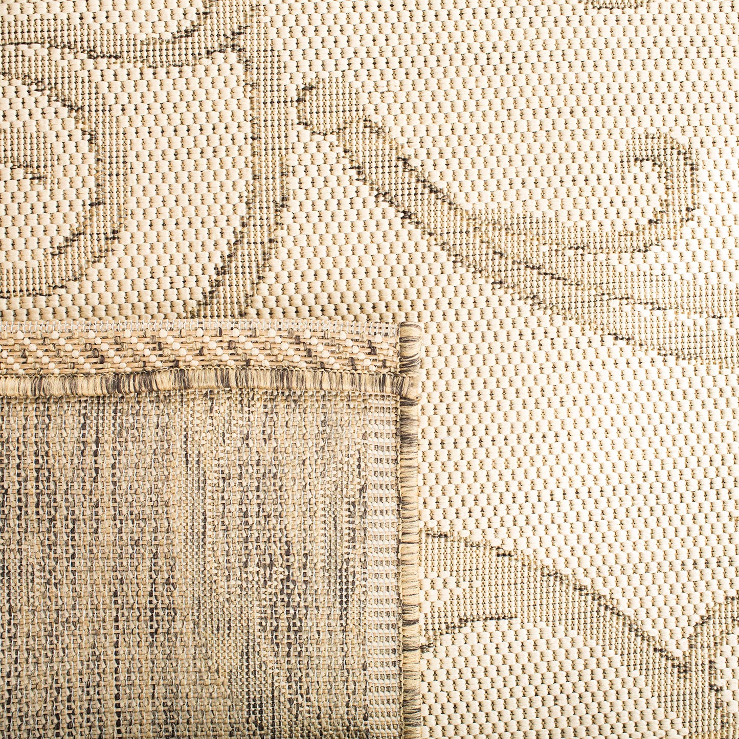 SAFAVIEH Washable Rug Outdoor Courtyard Collection - 2'3" x 6'7" Runner, Natural & Brown, Non-Shedding & Easy Cleaning, Ideal for Patio, Entryway, Mudroom, Hallway, Kitchen (CY2665-3001)