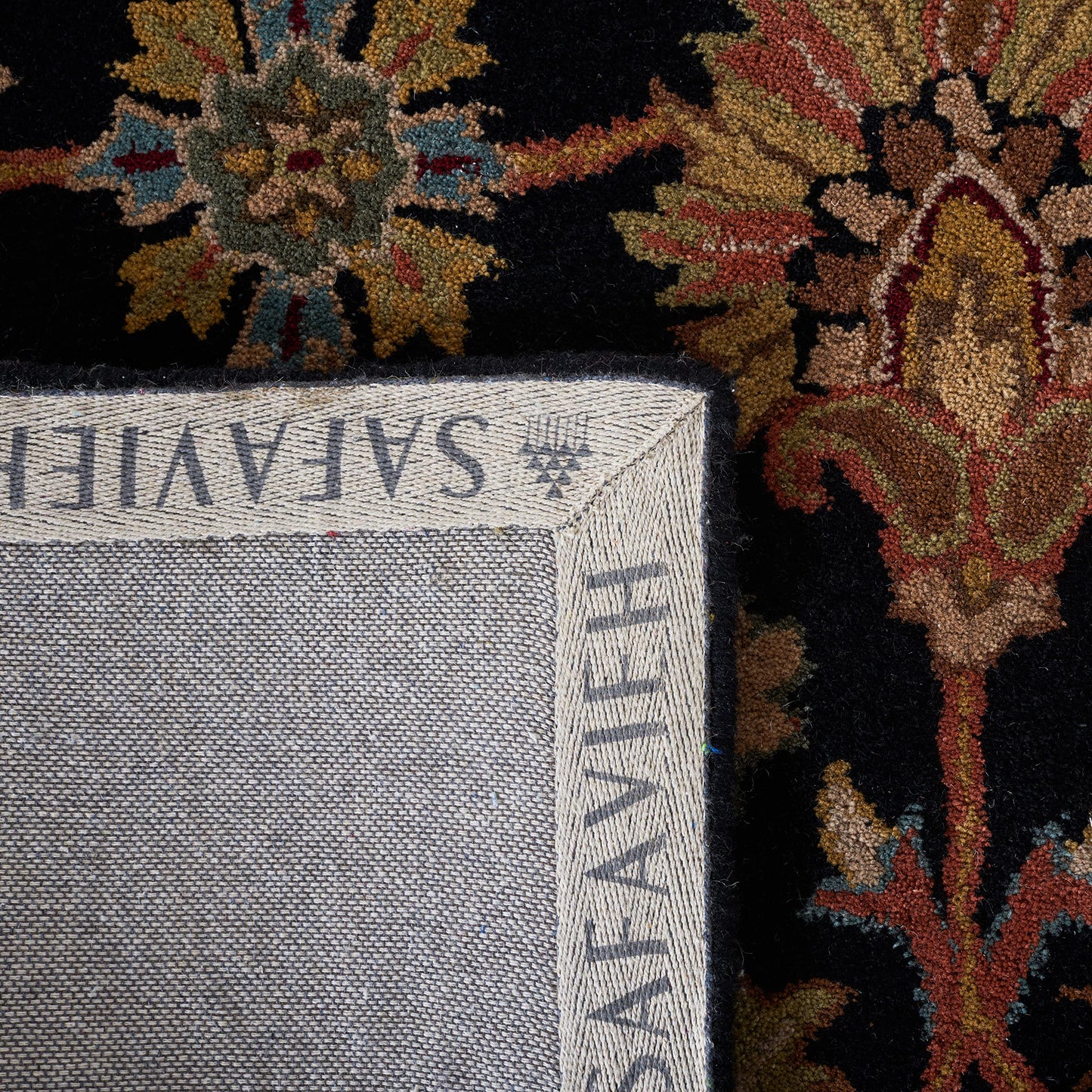 SAFAVIEH Heritage Collection Runner Rug - 2'3" x 8', Black & Beige, Handmade Traditional Oriental Wool, Ideal for High Traffic Areas in Living Room, Bedroom (HG628B)