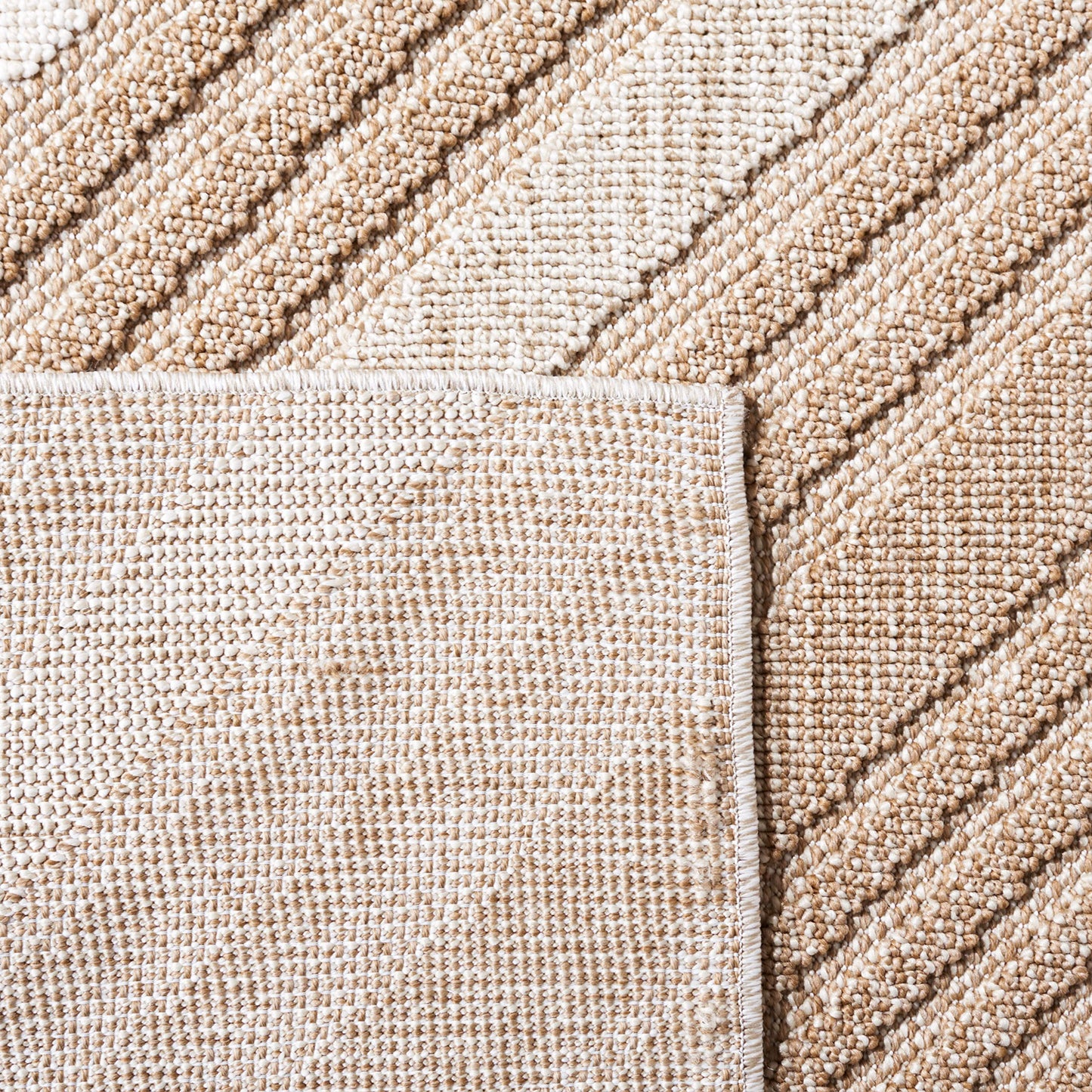 SAFAVIEH Washable Rug Outdoor Global Collection - 5'3" x 7'6", Beige & Light Beige, Non-Shedding & Easy to Clean, Ideal for Patio, Backyard, Mudroom (GLB220B)