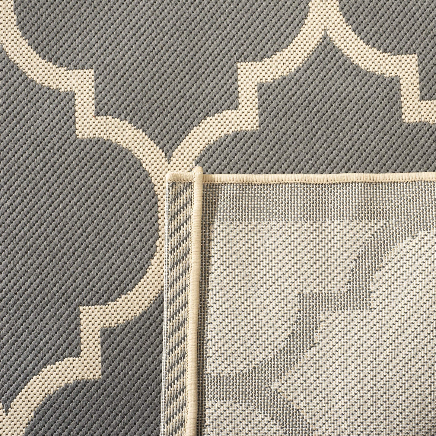 SAFAVIEH Washable Rug Outdoor Courtyard Collection - 2'3" x 10' Runner, Anthracite & Beige, Non-Shedding & Easy Cleaning, Ideal for Patio, Entryway, Mudroom, Hallway, Kitchen (CY6914-246)