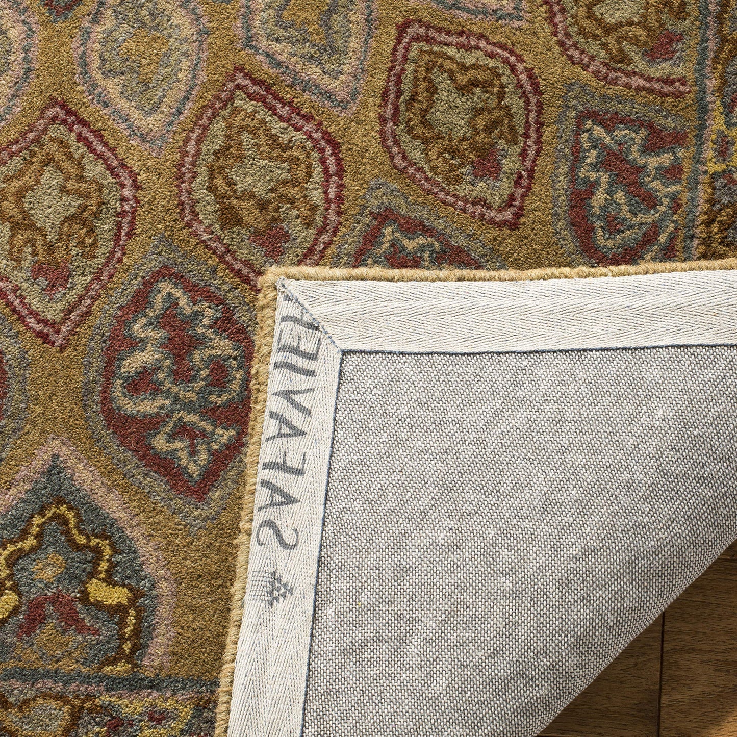SAFAVIEH Heritage Collection Accent Rug - 2' x 3', Light Brown & Grey, Handmade Traditional Oriental Wool, Ideal for High Traffic Areas in Entryway, Living Room, Bedroom (HG914A)