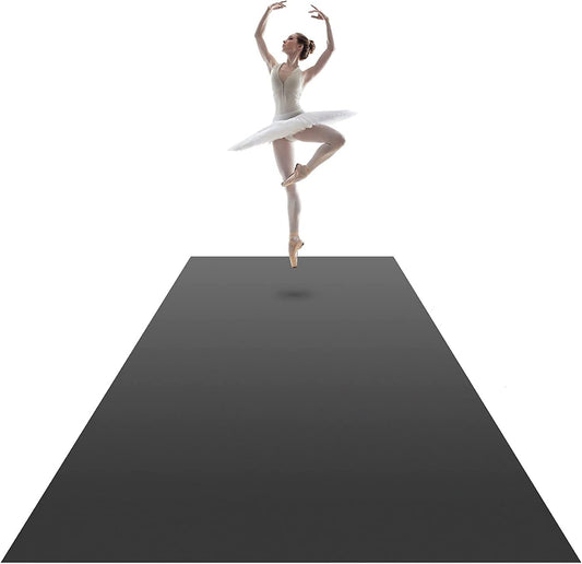VEVOR Dance Floor Roll 6.6 x 15.7 ft, Portable Dance Practice Floor 1.5mm Thickness PVC Dance Flooring Grey/Black Roll Out Dance Mat Non-Slide & Wearproof Dance Floor Easy Cleaning for Ballet