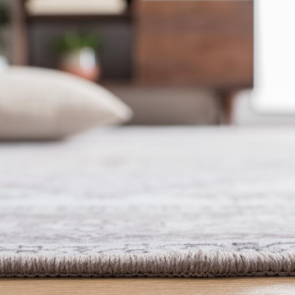 SAFAVIEH Washable Rug Tucson Collection - 2'6" x 4', Beige & Grey, Slip Resistant & Easy to Clean, Ideal for Living Room, Bedroom, Dining Space (TSN102B)