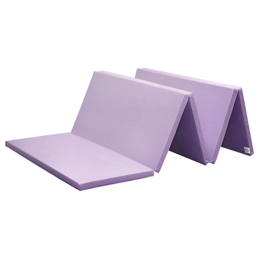 KaRaDaStyle Gymnastics Mat Folding Stretch Mats 75"x31"x1.2" Exercise Muscle Training Children Play Horizontal Bar Mat Yoga Sports Soundproof Home Use (Purple/5-fold)