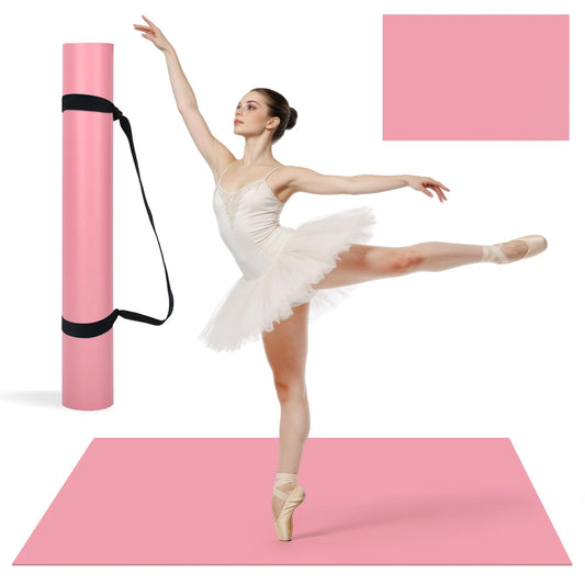 3×6.6ft Marley Dance Floor, 3.5mm Portable Dance Floor with Shoulder Strap, Non-Slip Shock-Absorbing Portable Marley Floors for Ballet Jazz Pop Practice - Ideal for Home Studio School