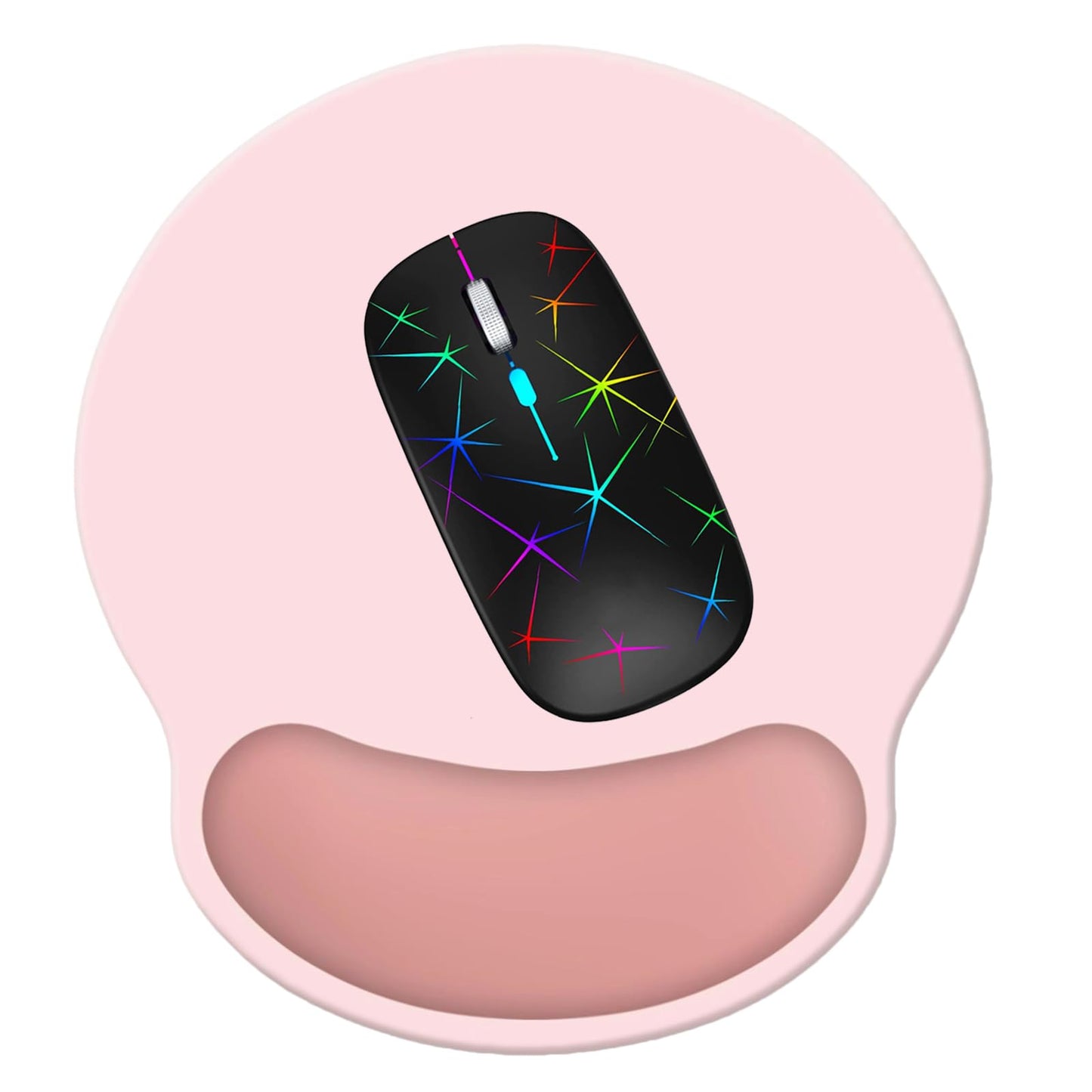 LONNAONE Wrist Rest Support Mouse Pad,Ergonomic Memory Foam Mouse Mat 9x10in Non-Slip Rubber Base Pain Relief Mousepad for Computer, Laptop(Loverly Pink Foam)
