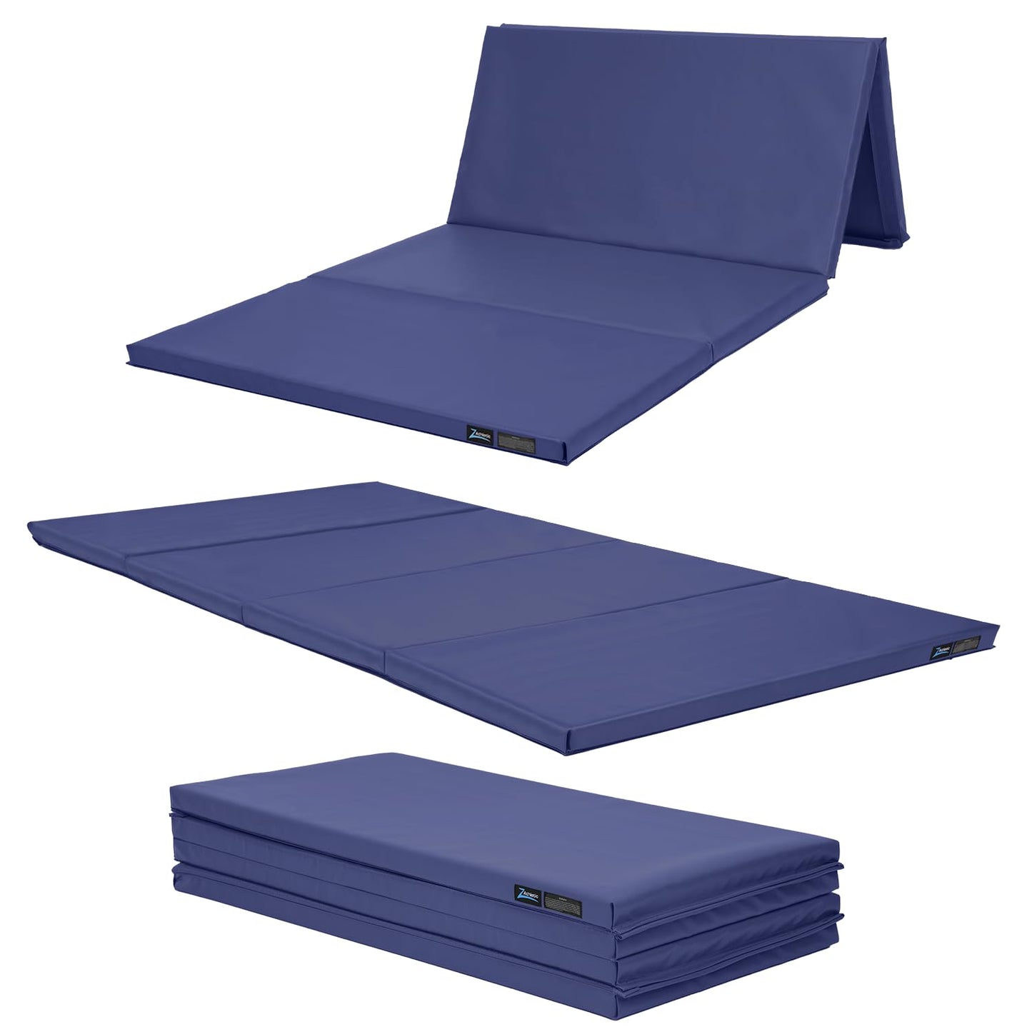 Z Athletic Folding Mat for Gymnastics, Tumbling, Cheerleading, and More, 4 Ft x 8 Ft x 2 In