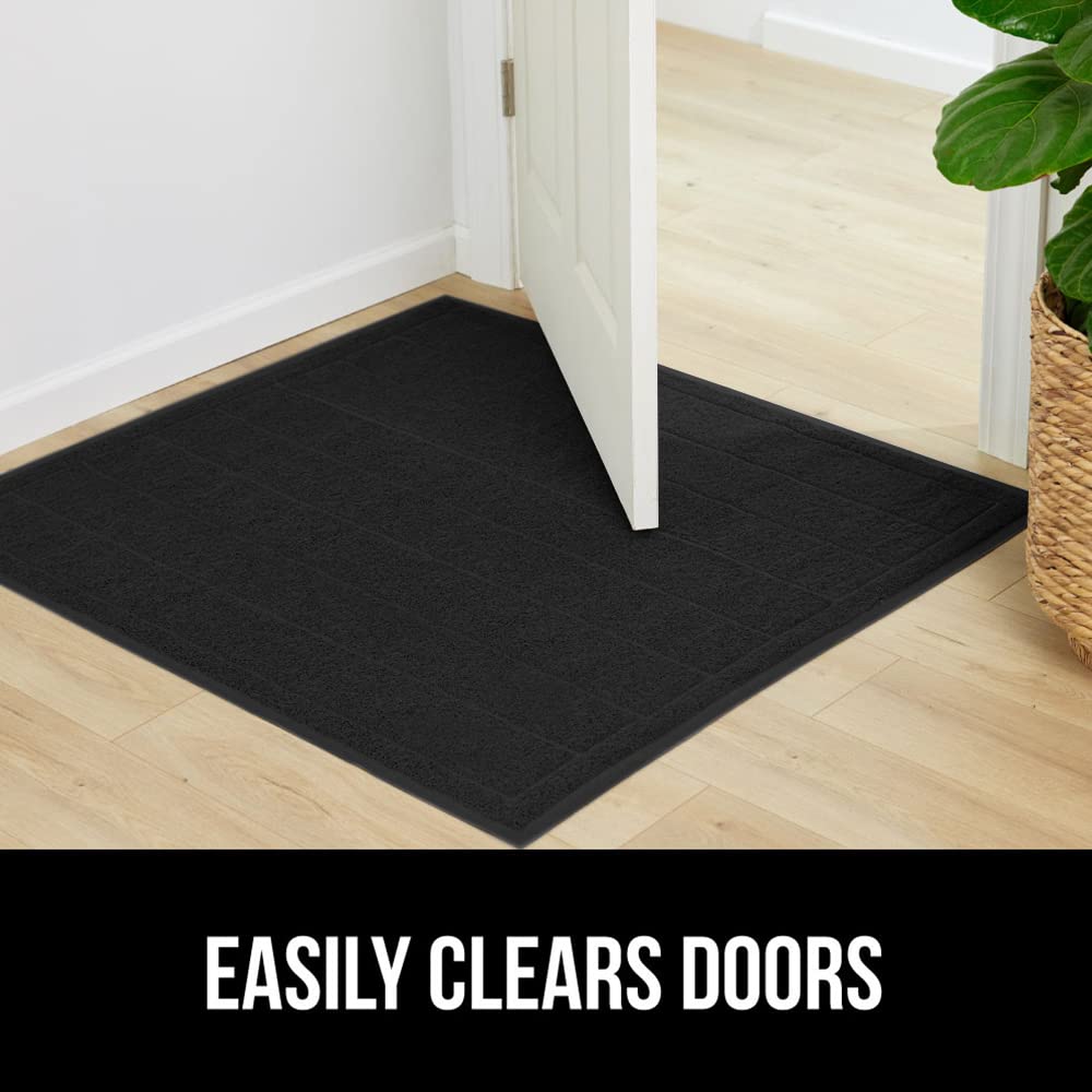 GORILLA GRIP Dirt Grabber Indoor Outdoor Door Mat, 35x23, Durable Mesh Weave Dirt Trapper Doormat for Outside Entrance, High Traffic Mud Scraper, Low Profile for Entry, Heavy Duty Welcome Mat, Black