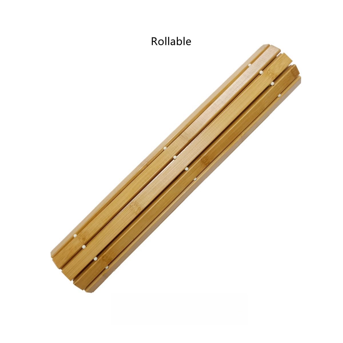 HJJKKH Bath Mat, Wooden Bathroom Mat Rayon Derived from Bamboo 31.5"x19.7", Rollable Non-Slip Floor Mat, Wooden Shower Mat for Bathroom, Bathtub, Spa, Sauna, Hot Tub & Outdoor Use