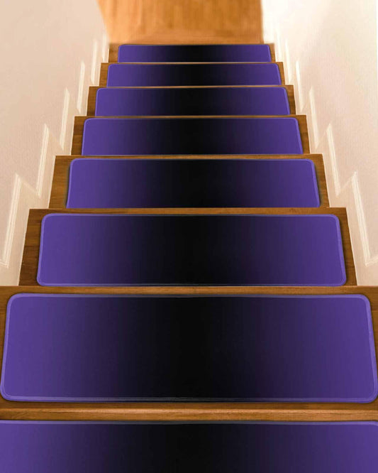 Purple Black Stair Treads for Wooden Steps Indoor, Non-Slip Stair Treads Carpet Peel & Stick Self-Adhesive Staircase Step Treads Runner Mat 15 Pack 8x30 Minimalist Abstract Contemporary Geometric