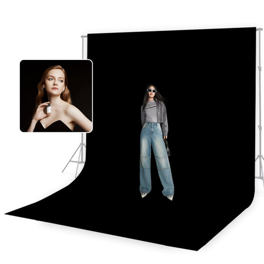 BEIYANG 10 x 10 ft Black Backdrop Background for Photography, Photo Cloth Background Screen, Wrinkle-Resistant Black Curtain for Portrait, Product Video, Photography Studio